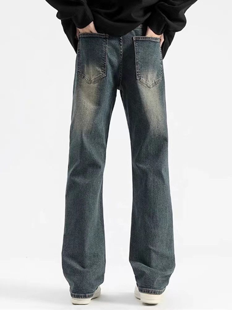 image of Vintage High Street Washed Deep Blue Jeans in Bue, Men's (Size 30)