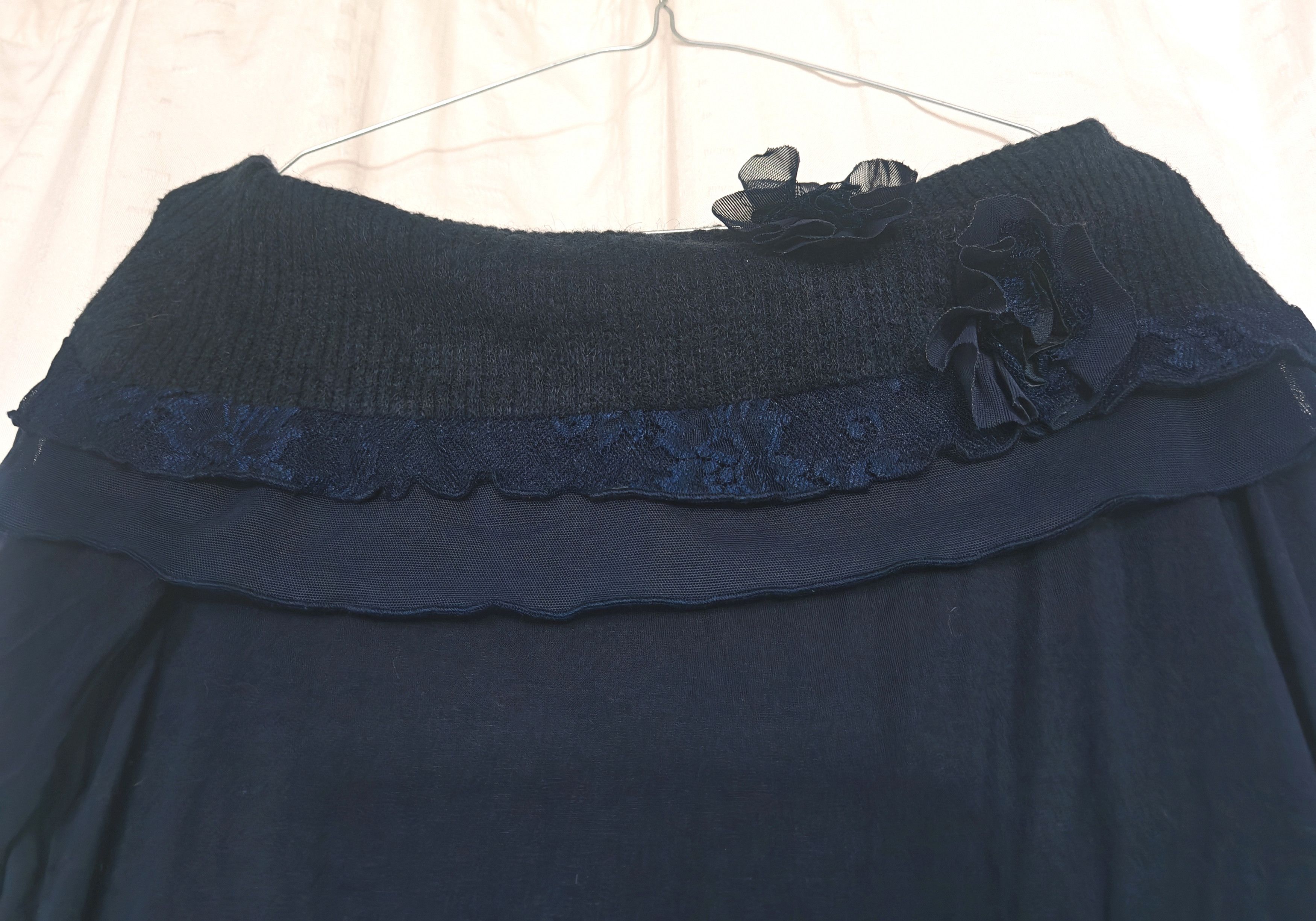 Linea Rare Vintage Linea Tesini Navy Blue Off Shoulder Tunic Size L / US 10 / IT 46 - 8 Thumbnail