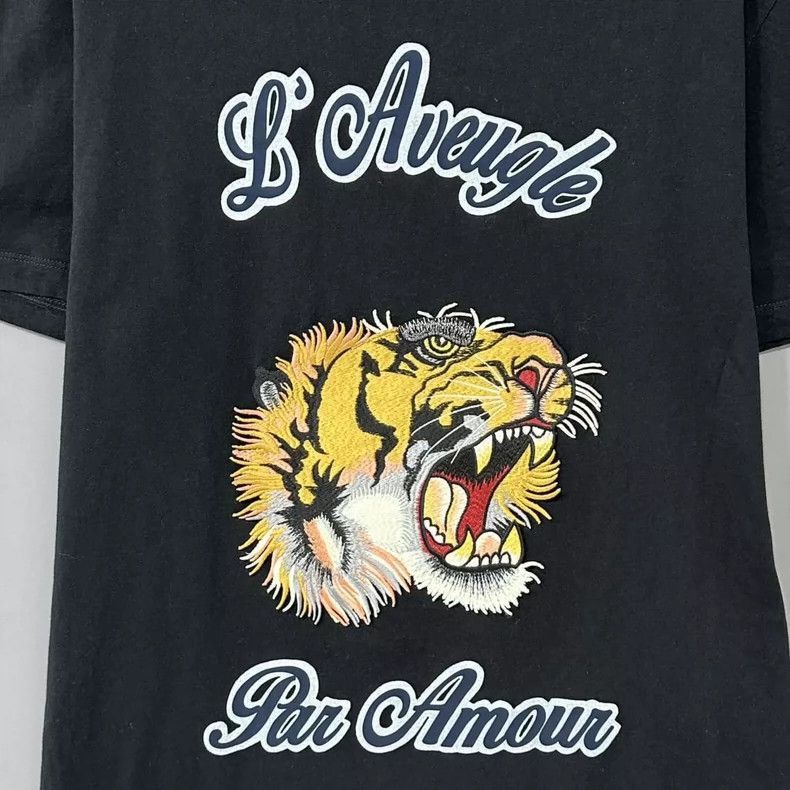 Gucci Black Tiger Embroidered Short Sleeve TShirt-2506 Size S / US 4 / IT 40 - 6 Thumbnail