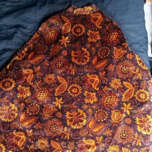 Other Vintage Denmark's Floral Chenille Pattern Wool Cape Cloak Size XL / US 12-14 / IT 48-50 - 7 Thumbnail