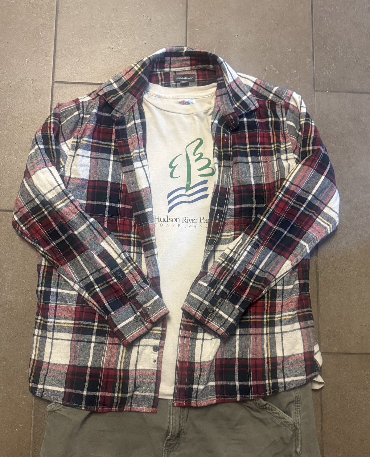 Eddie Bauer Vintage Eddie Bauer Red Plaid Flannel Size US XL / EU 56 / 4 - 1 Thumbnail