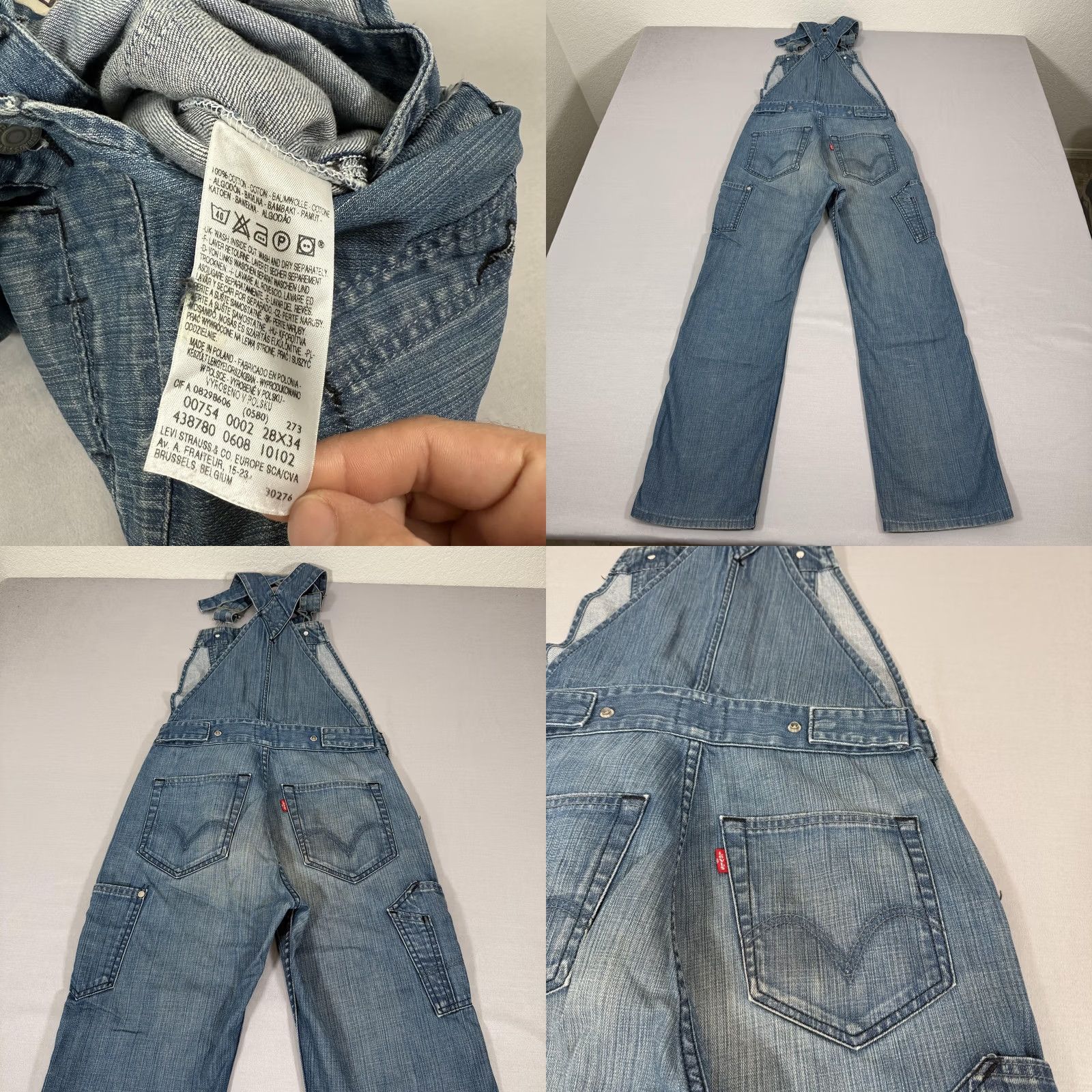 Levi's Levi'S Jeans Mens - Light Wash Denim Bib Overalls - 28x34 Inseam - Vintage, Blue Size US 28 / EU 44 - 10 Thumbnail