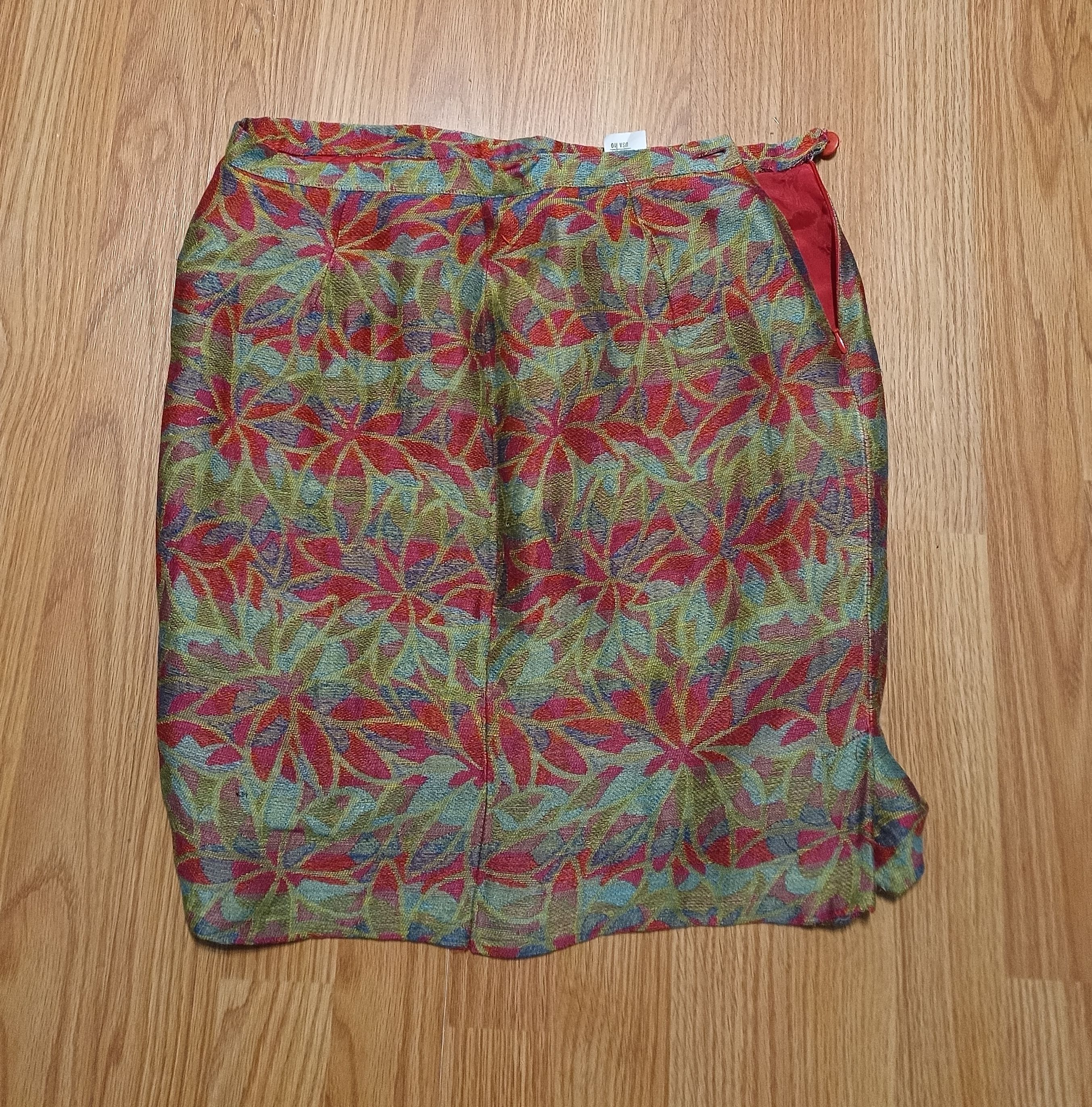 Missoni × Vintage MISSONI Donna Floral Print Linen Blend Skirt Suit IT44 Size M / US 6-8 / IT 42-44 - 7 Thumbnail