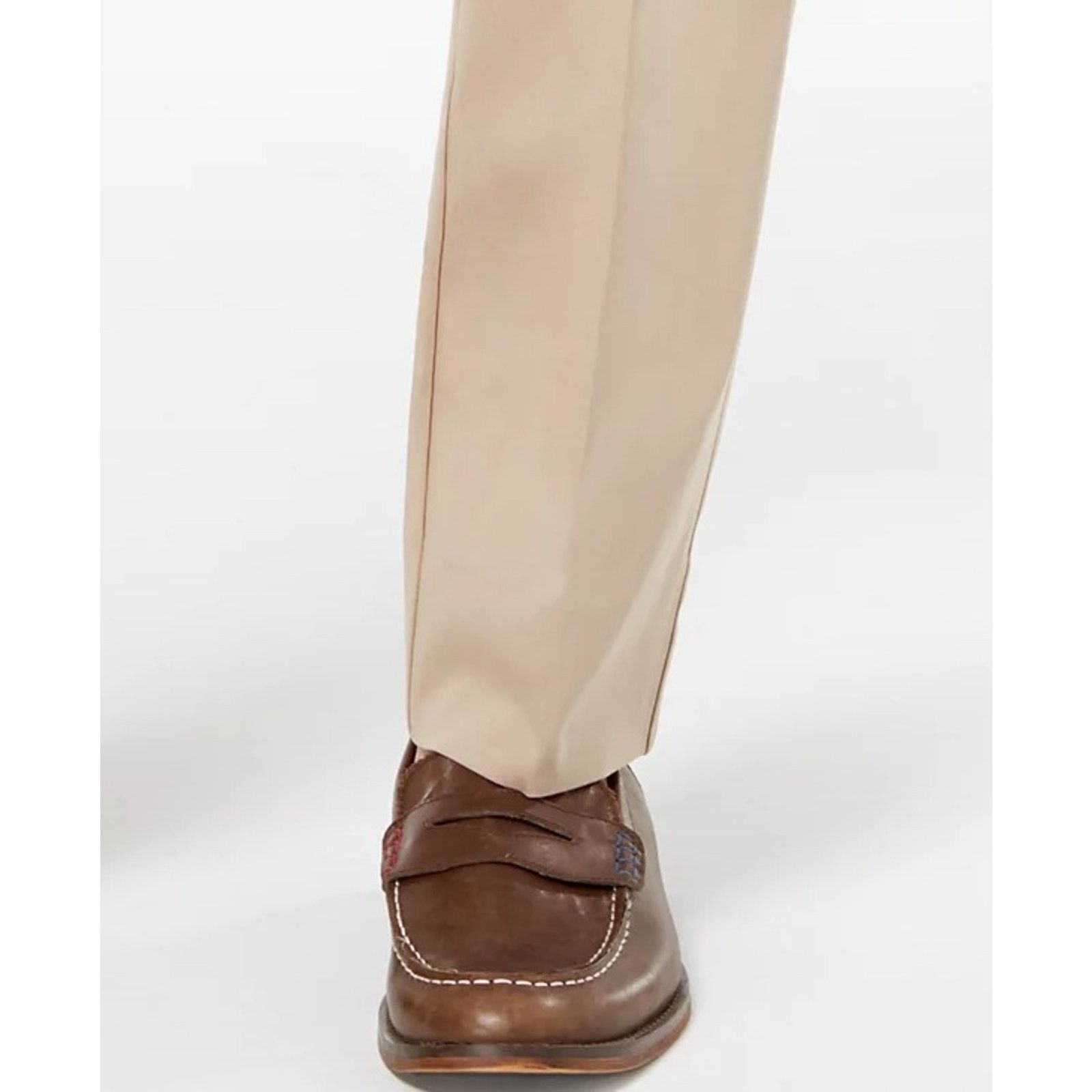 Tommy Hilfiger Men's Solid Tan Cotton Suit Pants Size 42x30