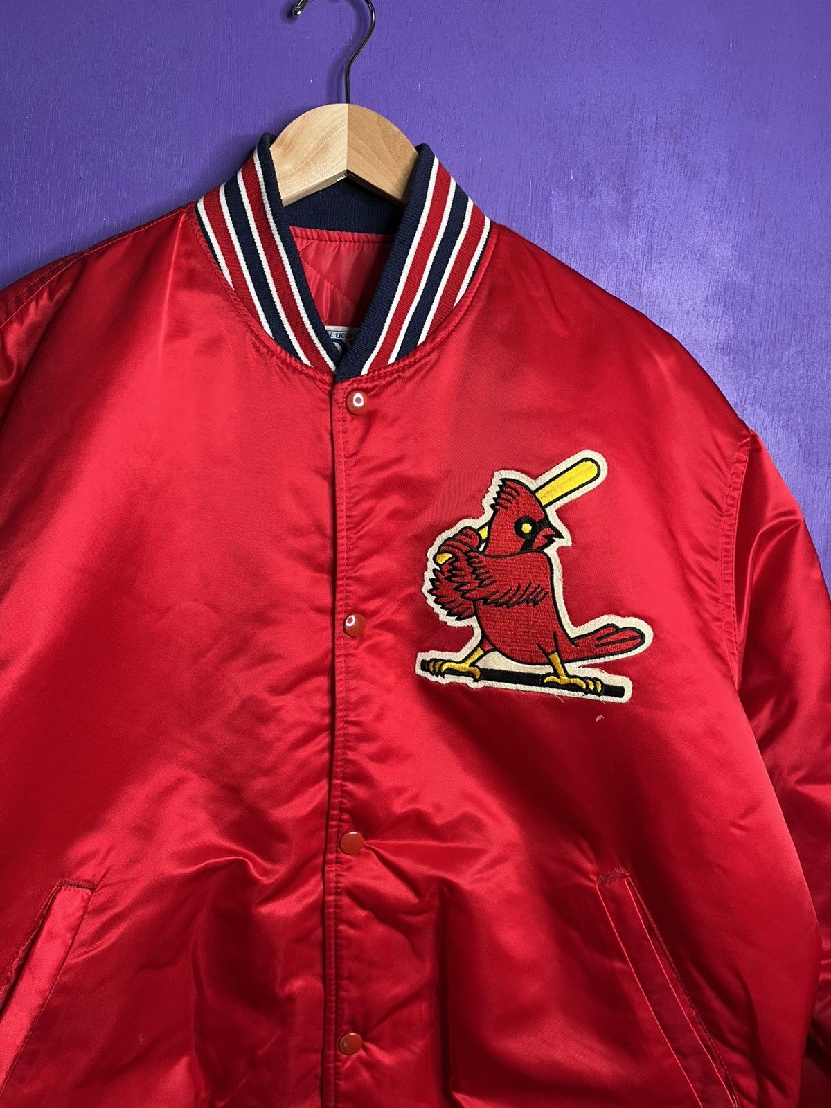 MLB × Starter × Vintage Vintage 90s Starter St Louis cardinals satin jacket Size US XL / EU 56 / 4 - 3 Thumbnail