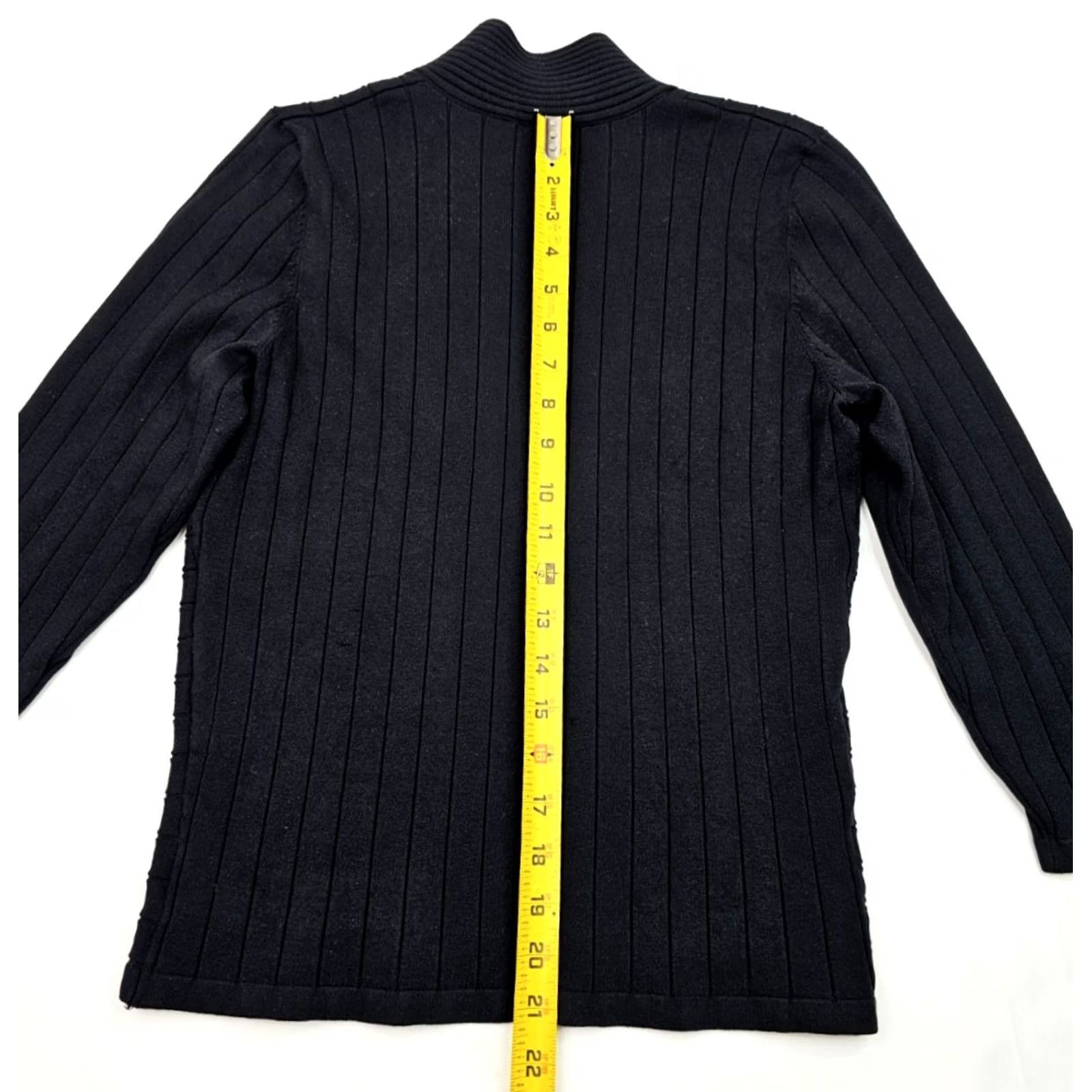 White House Black Market White House Black Market Blouse Silk Blend Chelsea Collar Rib 3/4 Sleeve Black M Womens Regular Top Shirt Size M / US 6-8 / IT 42-44 - 6 Thumbnail