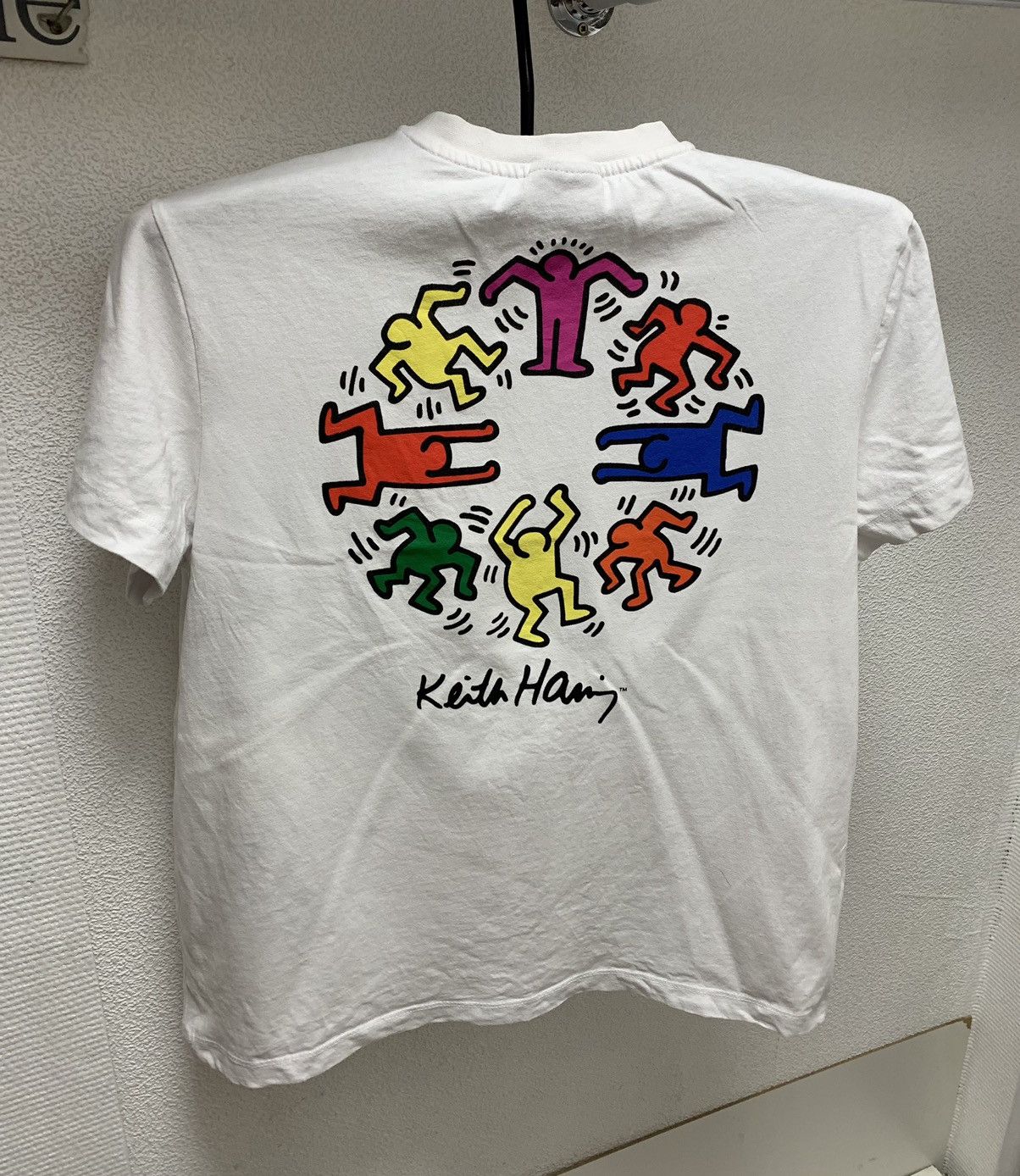 Keith haring art white t-shirt L sz Japanese brand