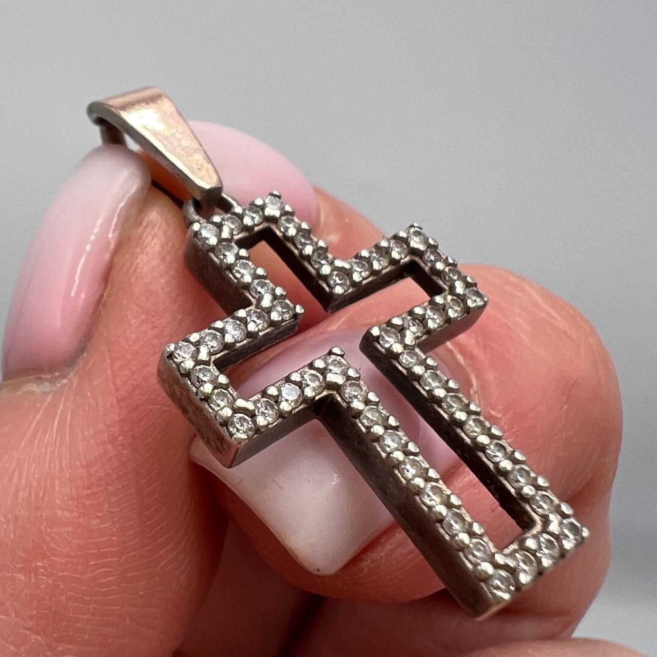 Vintage Vintage Gilt Sterling Silver 925 Pendant Cross Signed 3.2g Size ONE SIZE - 2 Thumbnail