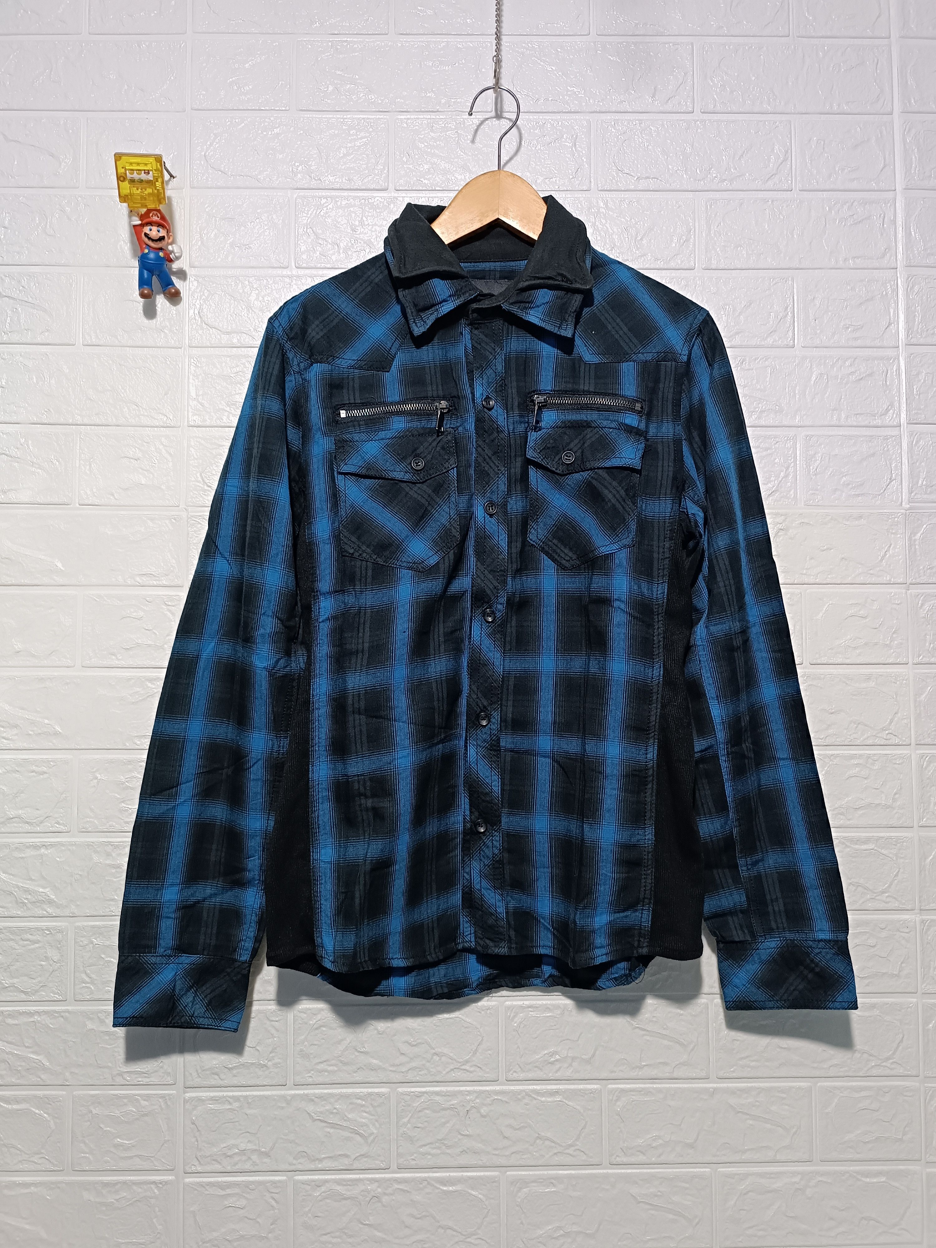 In The Attic Vintage In The Attic Homme Double Collar Plaid Blue Shirt Size US M / EU 48-50 / 2 - 2 Thumbnail