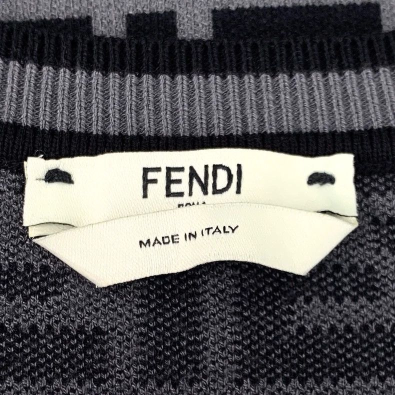Fendi FENDI Grayish-black logo letter full-print crewneck long-s Size 4XL / US 24-26 - 5 Thumbnail
