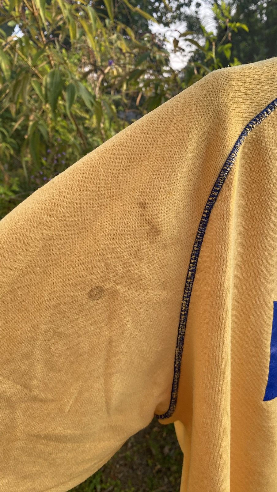 Nike Vintage 90s Nike yellow crewneck sweatshirt blue spell-out Size US L / EU 52-54 / 3 - 6 Thumbnail
