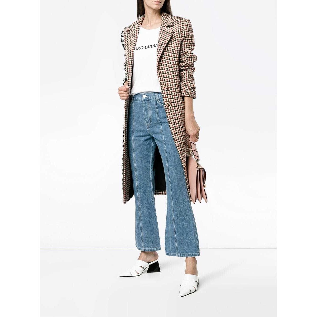 image of Sandy Liang Blue Denim Tinder Flared Jeans Size Fr 36 Us 2, Women's