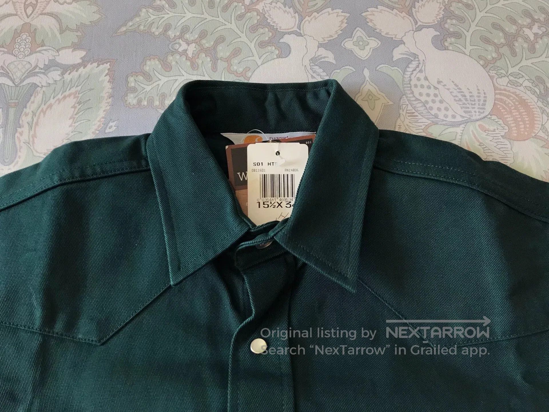 Carhartt Carhartt S01 HTG Hunter Green Western Shirt. Size US M / EU 48-50 / 2 - 4 Thumbnail