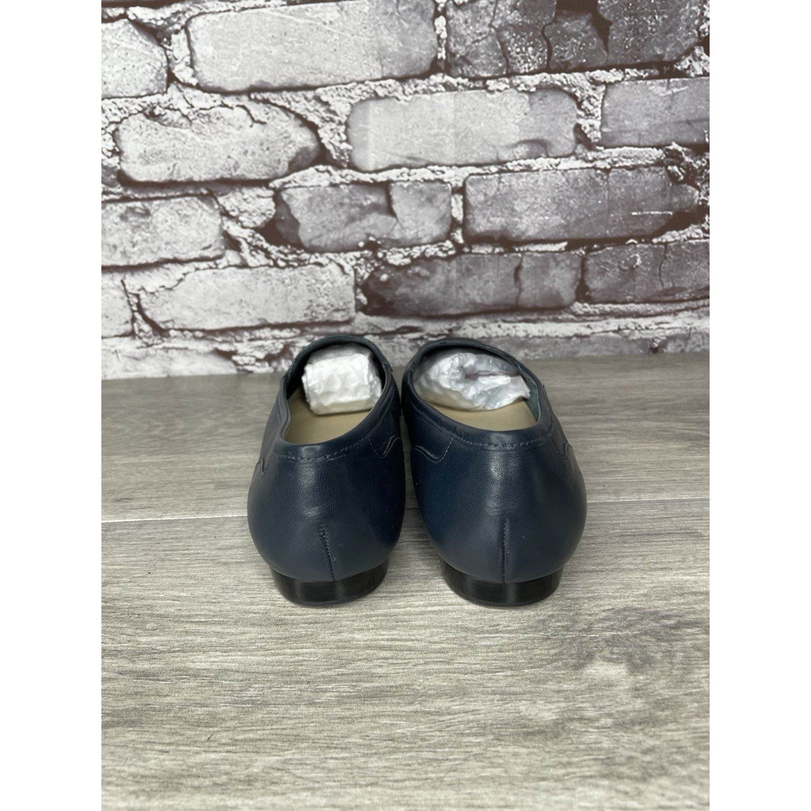 Enzo Bonafe Enzo Angiolini Liberty Navy Blue Leather Square Toe Loafers Size US 7 / IT 37 - 5 Thumbnail
