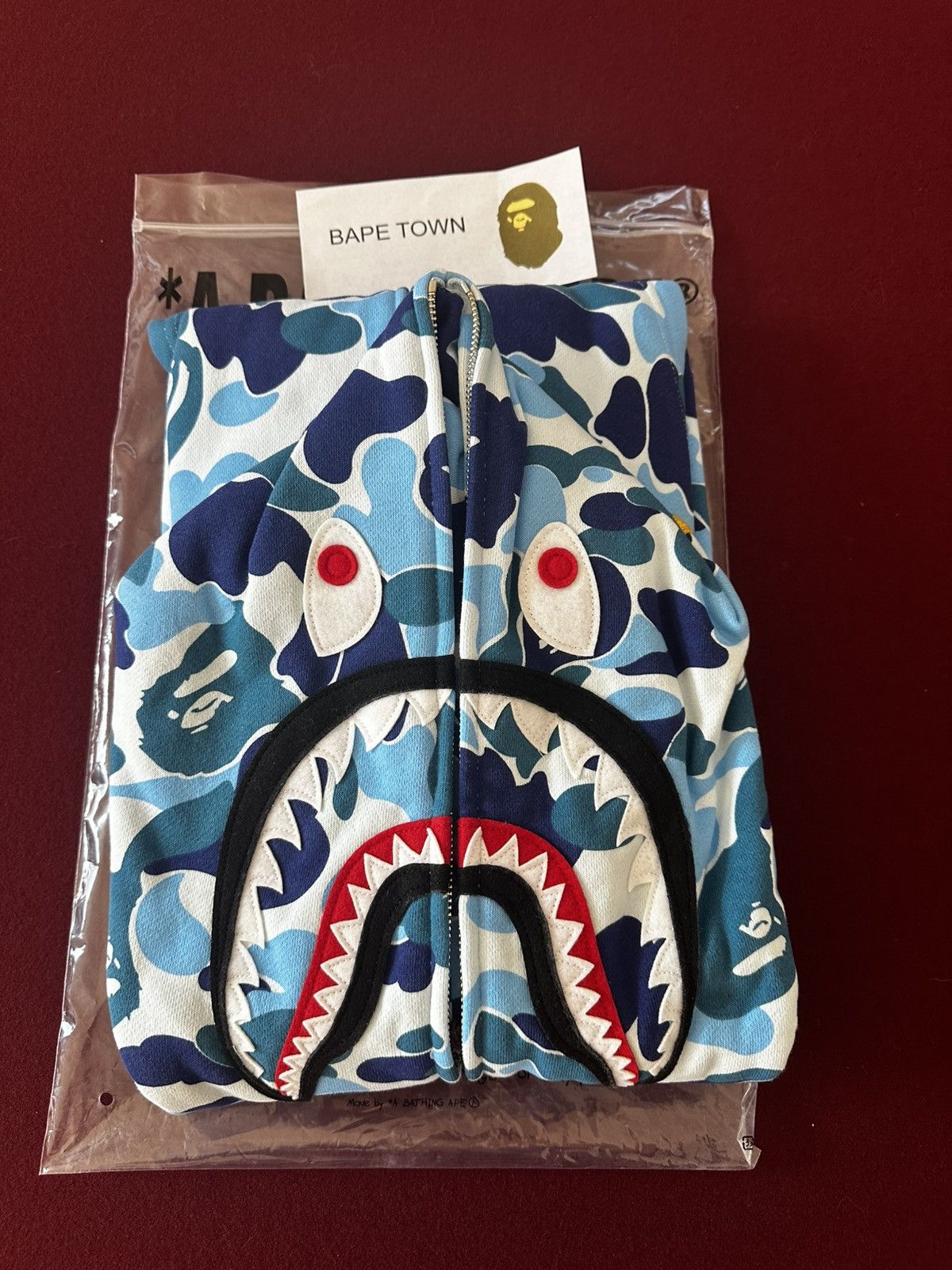Bape ABC CAMO PONR FULL ZIP SHARK HOODIE (BLUE) Size US XL / EU 56 / 4 - 1 Thumbnail