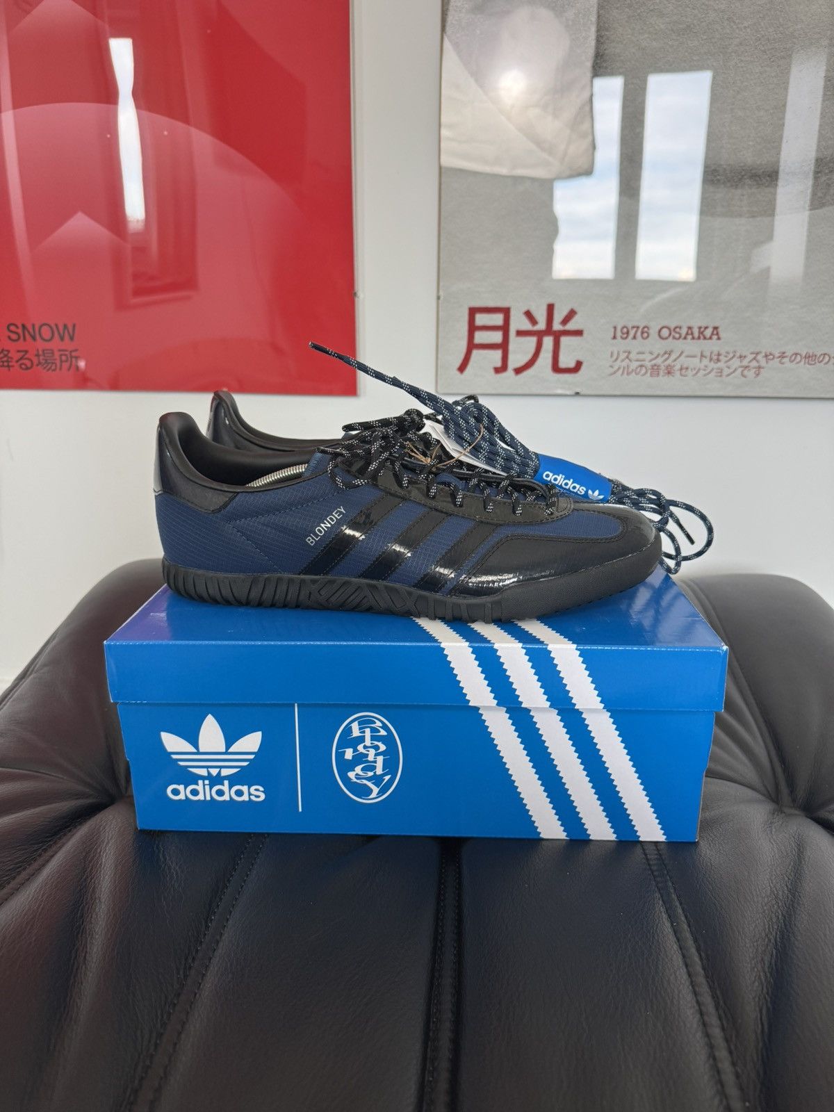 靴 Adidas Blondey Gazelle Indoor supreme 27 adidas A.B. Gazelle Indoor Blondey McCoy Mineral Blue Men's