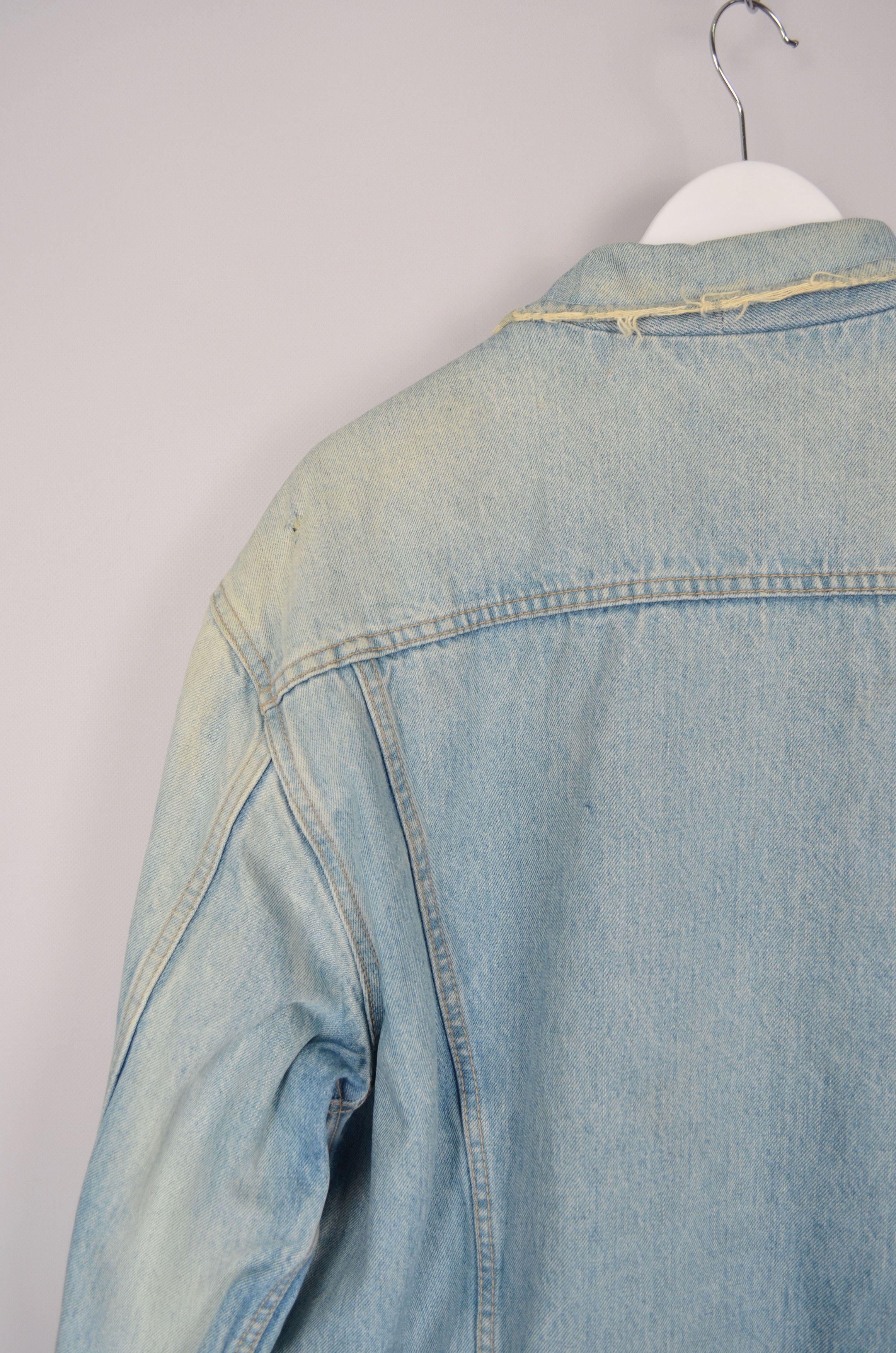 Big John × Vintage Vintage 90s Big-John Denim Trucker Sherpa Blue Jacket RARE Size US L / EU 52-54 / 3 - 12 Thumbnail