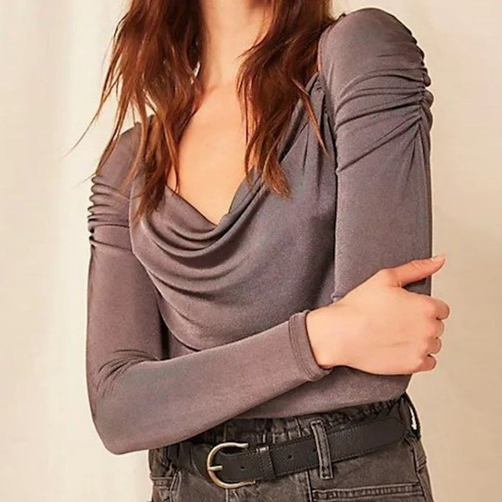 Free People NEW Free People Oh Lucky You Grey Bodysuit Size XS Size XS / US 0-2 / IT 36-38 - 1 Thumbnail