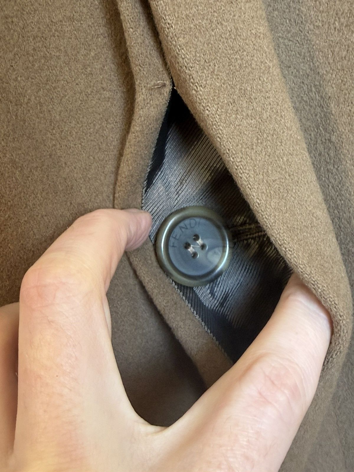 Fendi FENDI Vintage Balmacaan Wool Brown Overcoat Size US XL / EU 56 / 4 - 3 Thumbnail