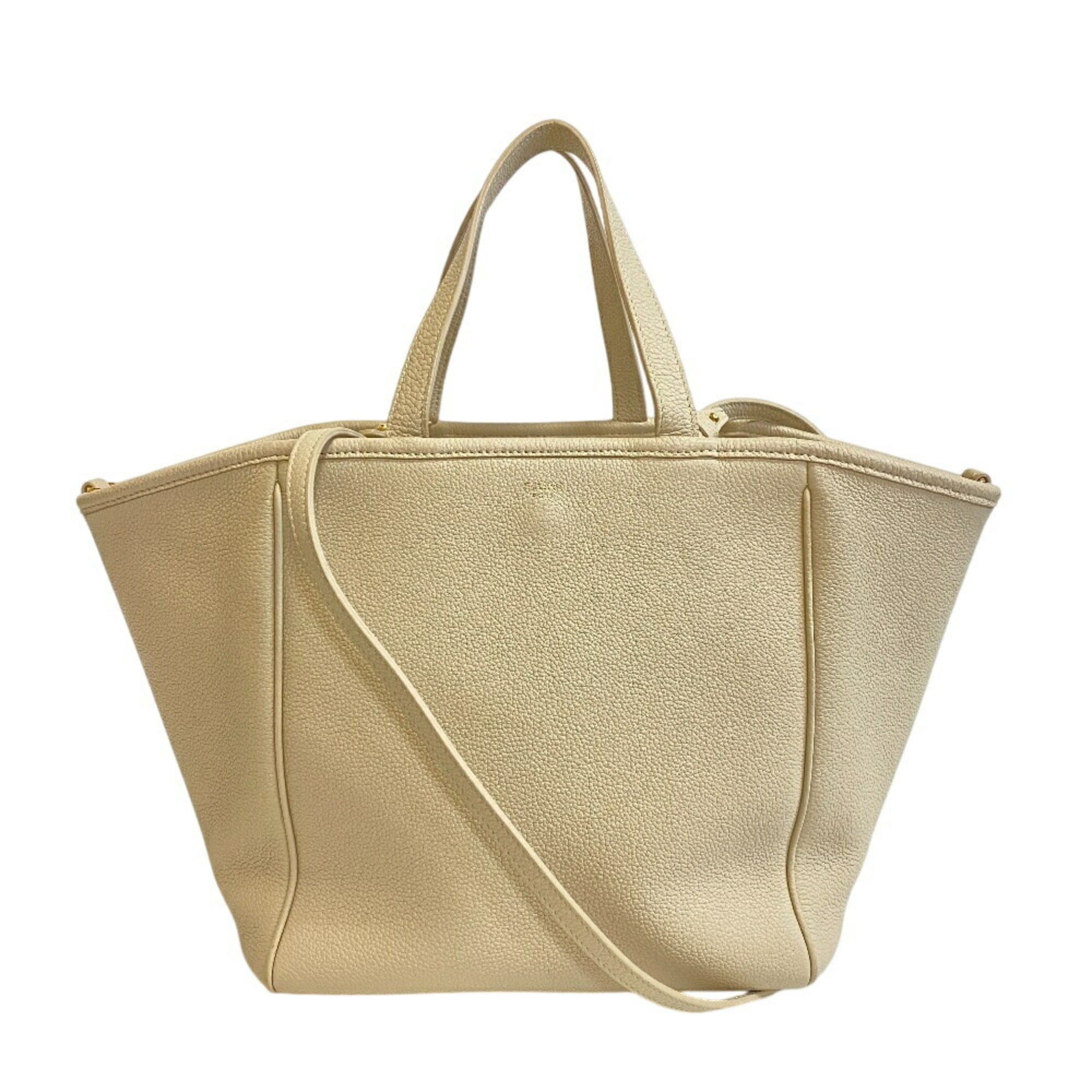 Celine CELINE Small Fold Cabas Tote Hand Shoulder Bag Beige Women's Size ONE SIZE - 1 Thumbnail