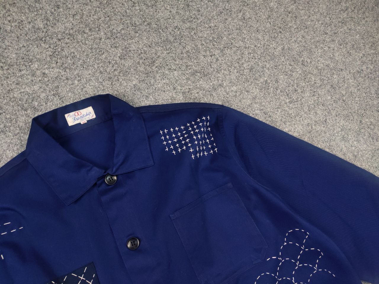Japanese Brand Vintage 80's Friendship French Chore Sashiko Jacket Yohji Size US L / EU 52-54 / 3 - 7 Thumbnail