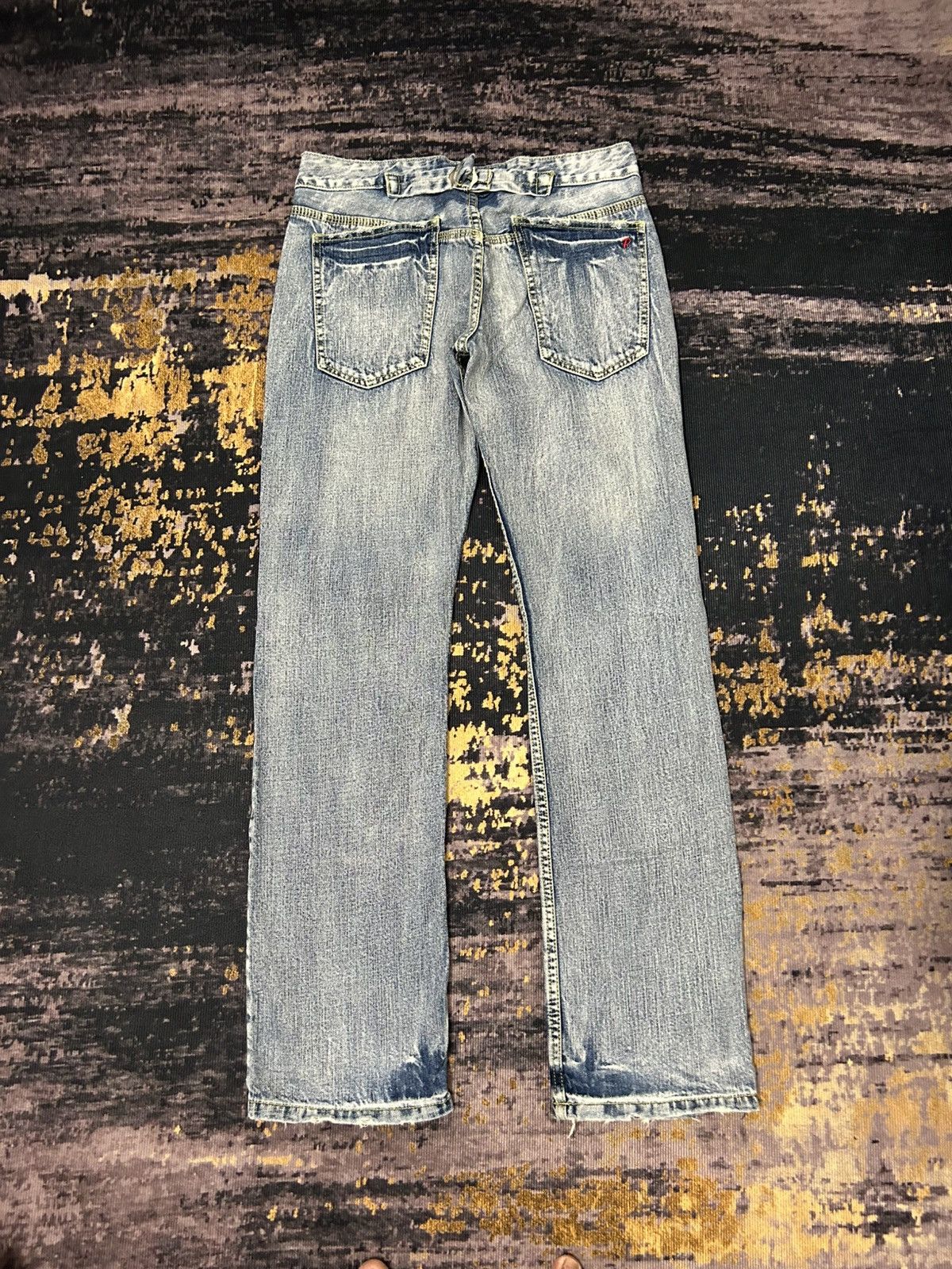 Japanese Brand Vintage Pigajeck Distressed Wash Buckle Back Jeans Size US 31 - 3 Thumbnail