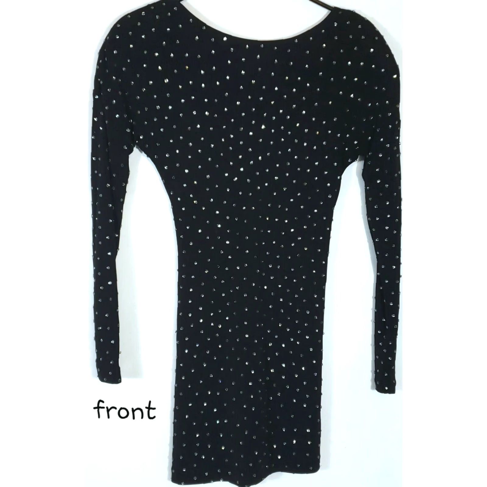 Jimmy Choo VINTAGE Jimmy Choo for H&M Dress Womens XS Black Studded Cocktail Evening 90s Classic Designer Ladies XS Womens Size XS / US 0-2 / IT 36-38 - 3 Thumbnail