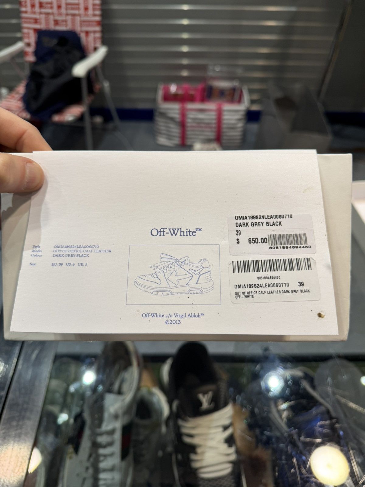 Off-White Size 9w/39EU - Off-White Out Of Office Dark Grey Low Tops Size US 9 / IT 39 - 11 Thumbnail