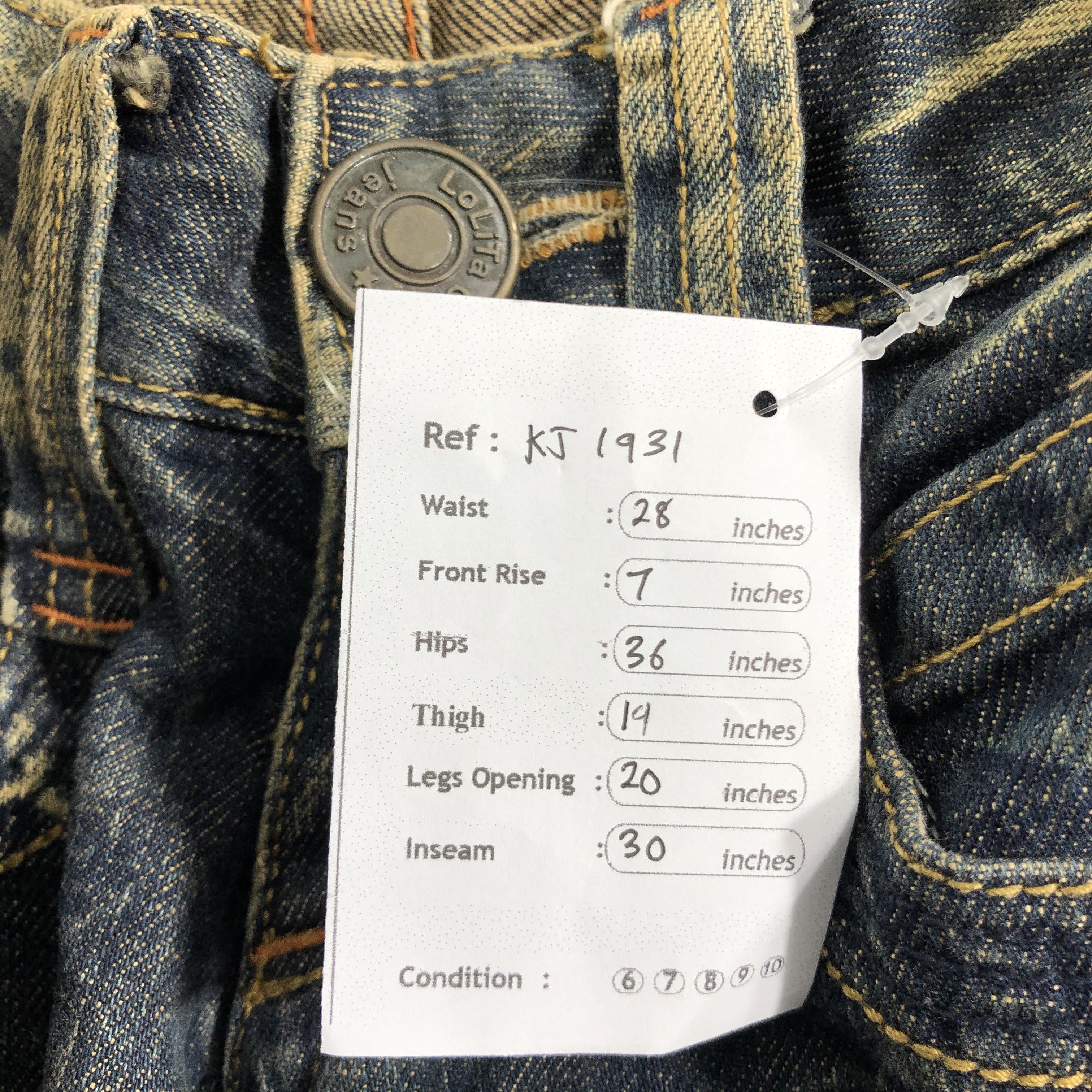 Japanese Brand Lolita Faded Flared Jeans KJ1931 Size 28" / US 6 / IT 42 - 12 Thumbnail