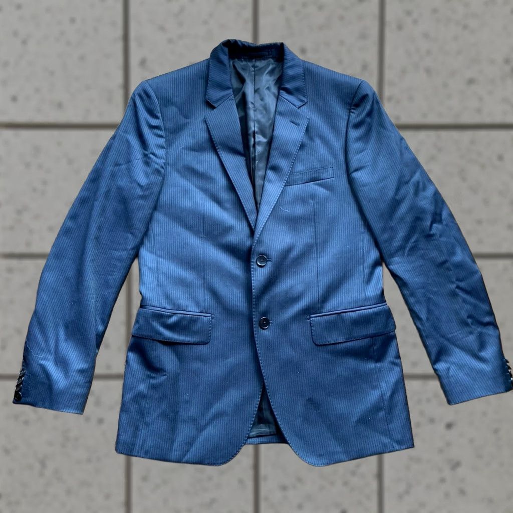 Theory Theory Blazer Mens Two-Button Jacket Navy Blue Wool 38R Notch Lapel Suit Coat Regular Length Jacket/Coat Mens (38R) Size 38R - 1 Thumbnail