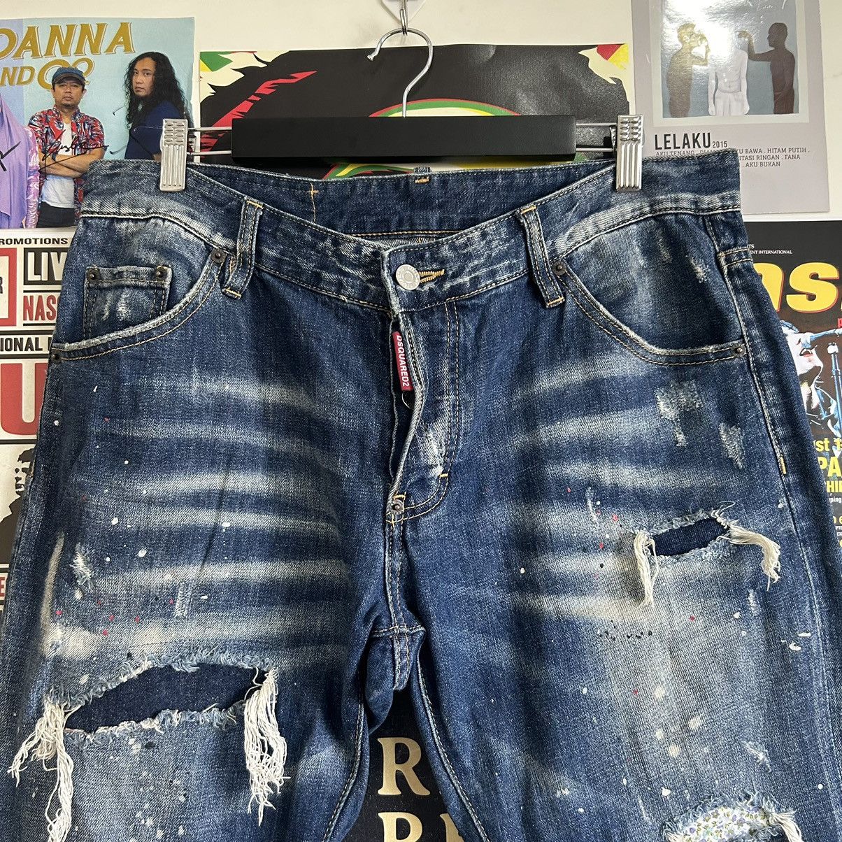 Dsquared2 Vintage Dsquared2 Paint Splash Patches Distressed Denim Size US 37 - 2 Thumbnail