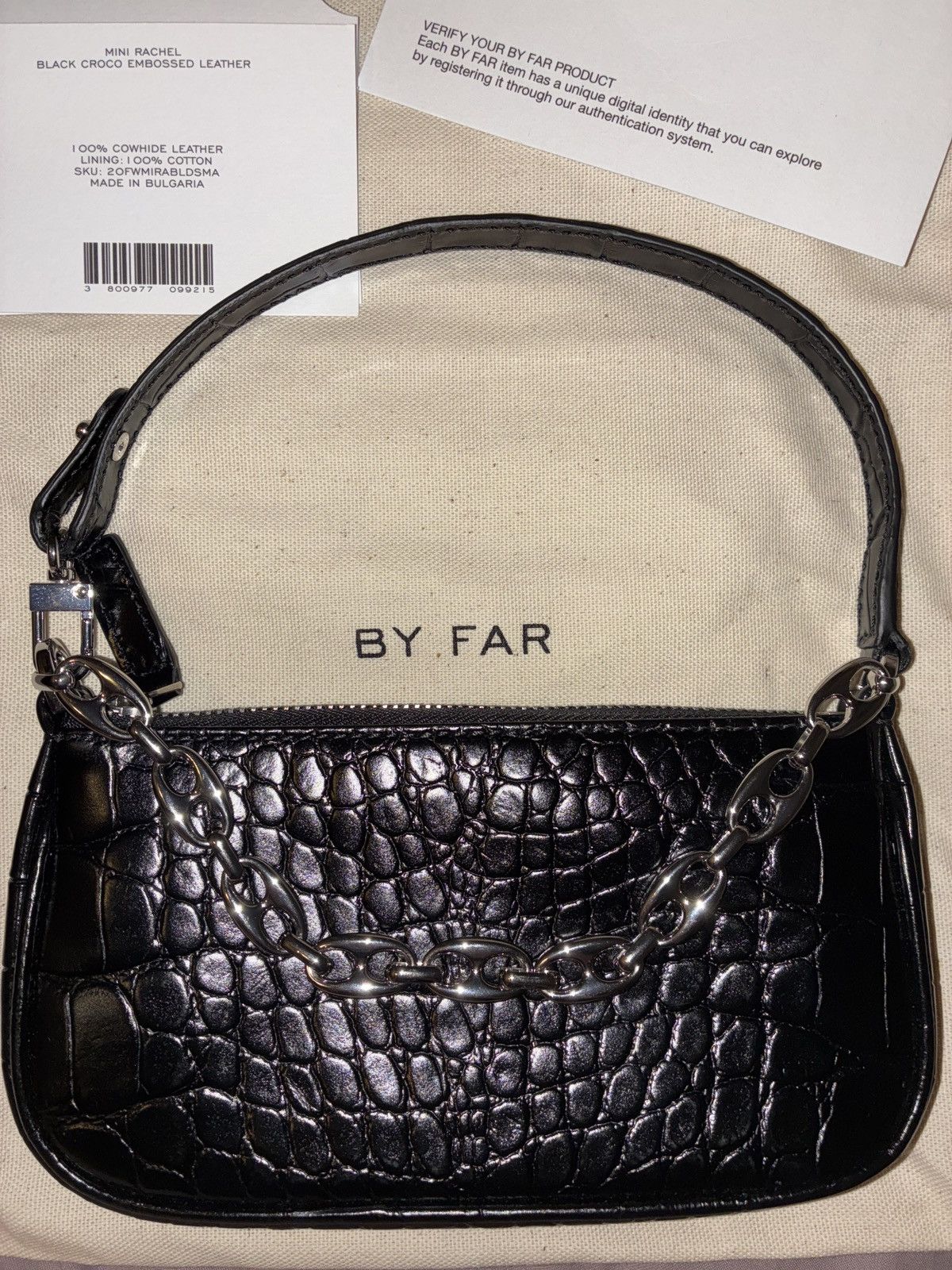By Far Mini Rachel Croc Embossed Leather Bag Size ONE SIZE - 1 Thumbnail