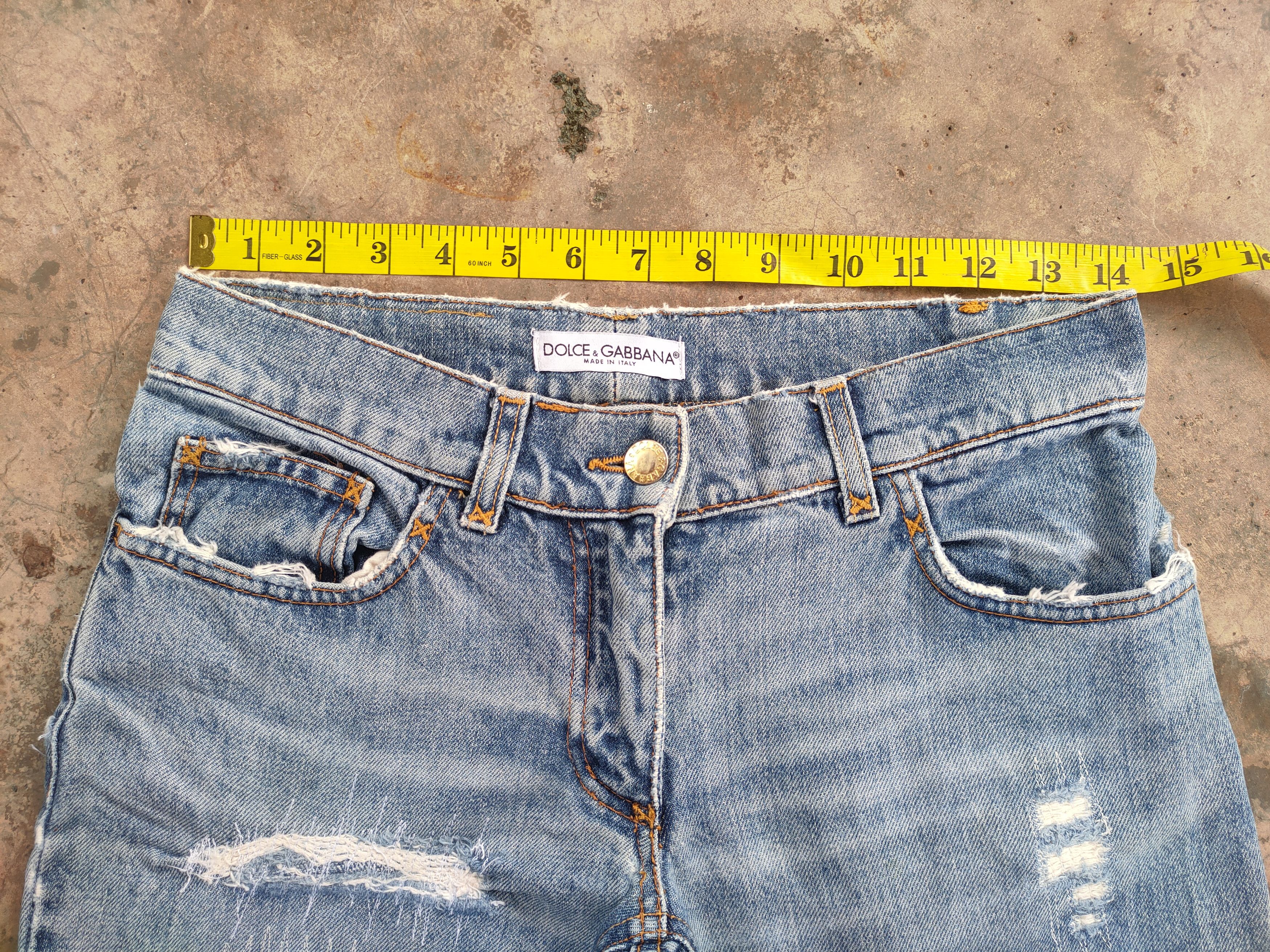 Dolce & Gabbana FLARE💥 DOLCE & GABBANA FADED WOMAN RIPPED DENIM JEAN PANTS Size US 28 / EU 44 - 7 Thumbnail