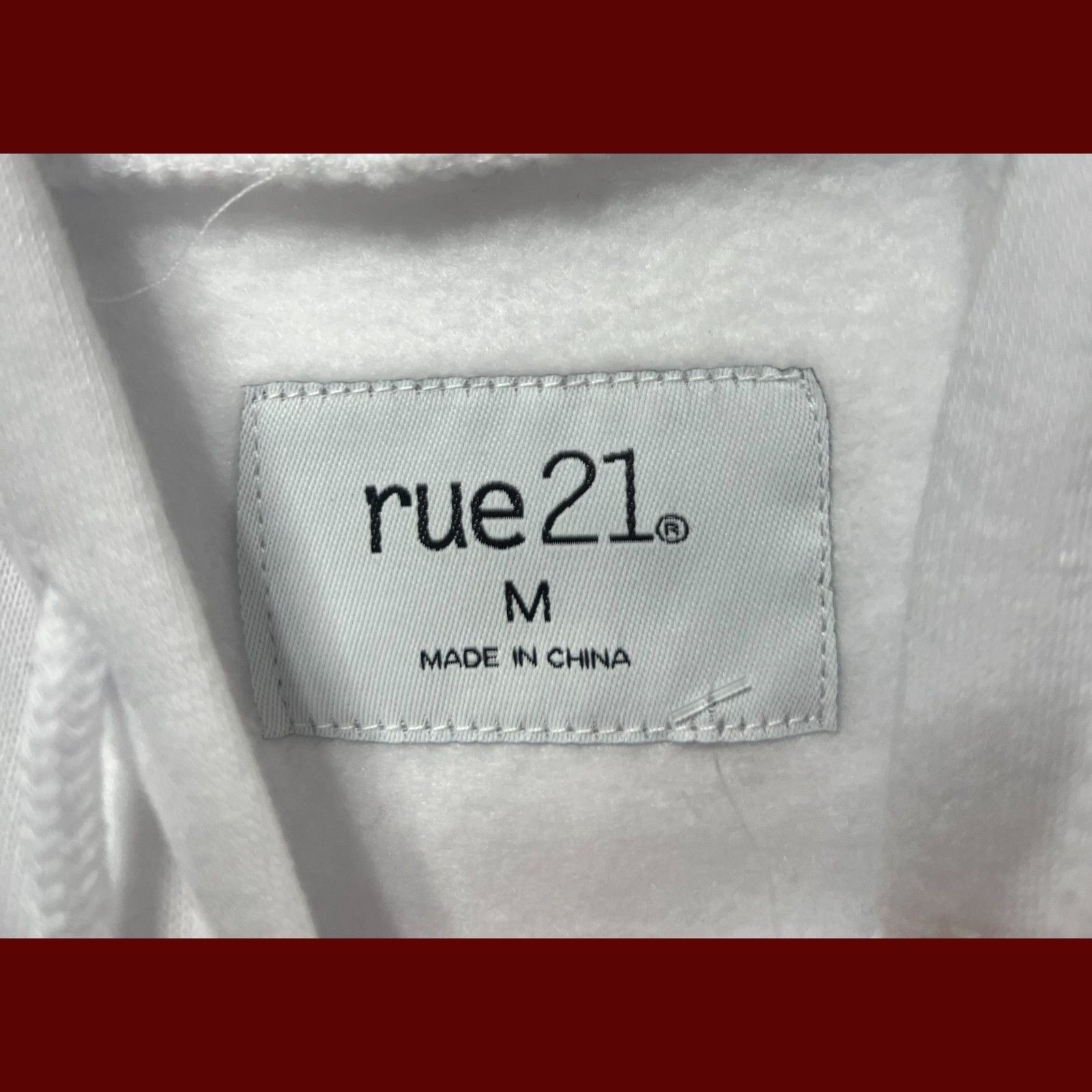 rue21 Rue 21 - Men's Long Sleeve Hooded Sweatshirt - White - Mediu Size US M / EU 48-50 / 2 - 9 Thumbnail