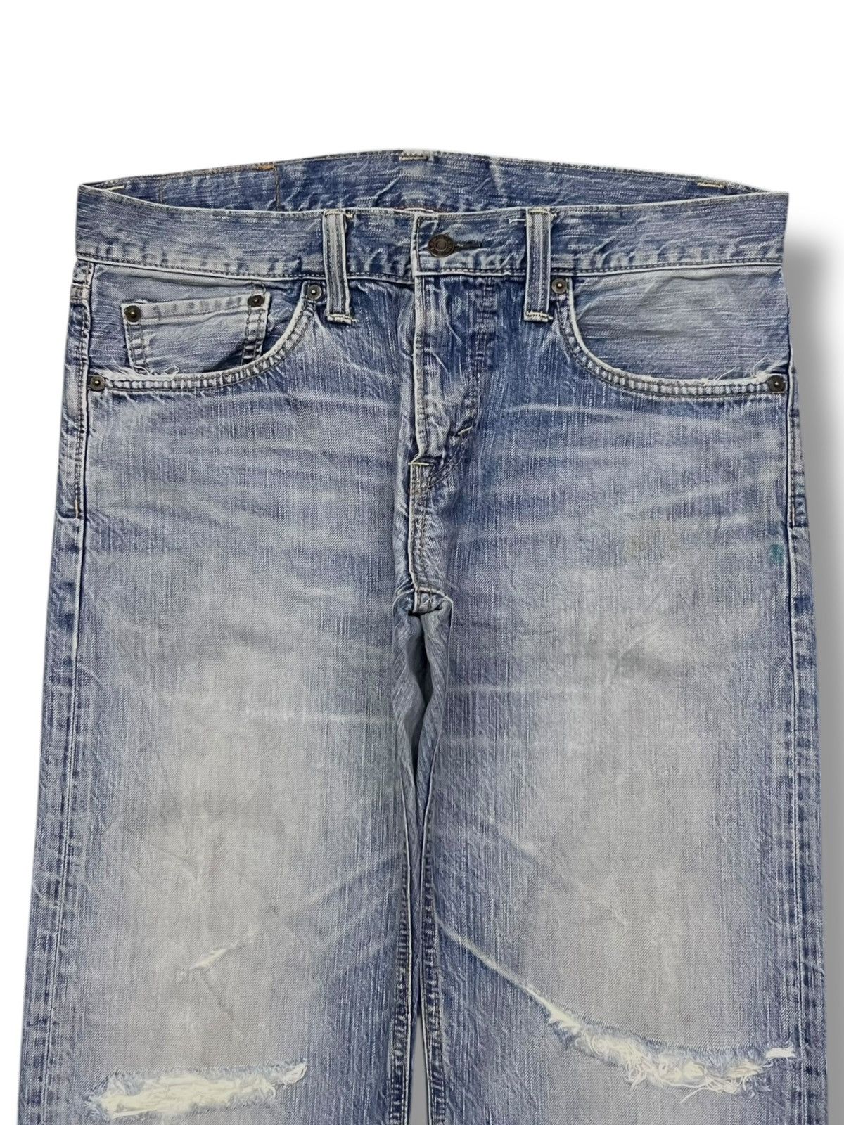 Edwin Vintage Edwin 502 RV - Faded Light Blue Wash, Distressed Size US 35 - 4 Thumbnail