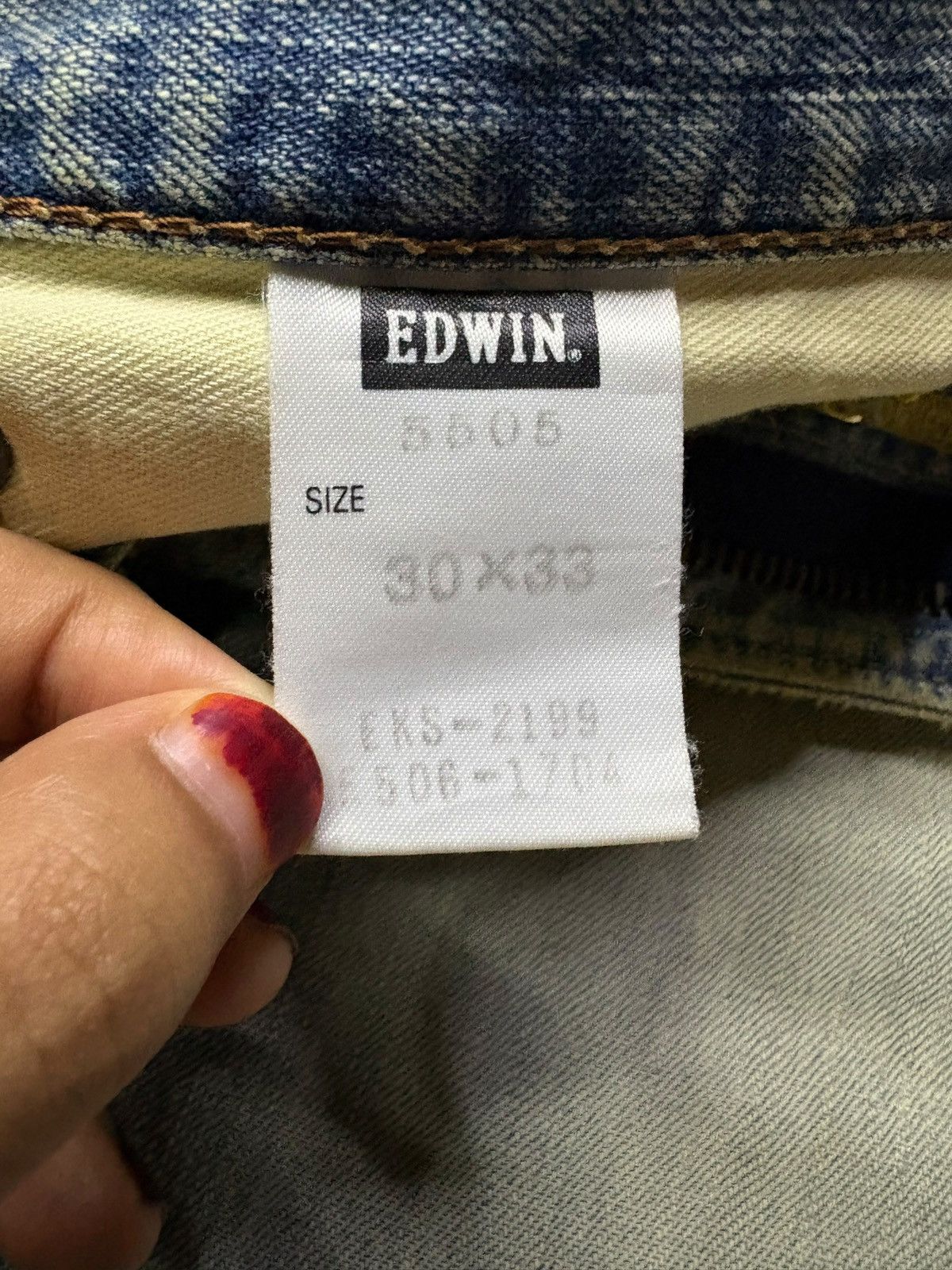 Edwin Vintage Edwin 505ZX Selvedge Mud Wash Distressed Loose Jeans Size US 30 / EU 46 - 11 Thumbnail