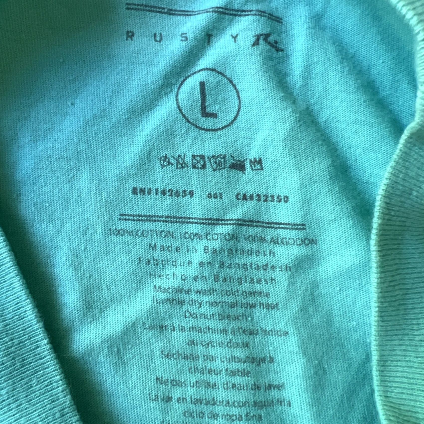 Rusty Rusty Shirt Mens L Blue Vtg Surfboards Est Supply Company Logo Surfer Aqua Green Size US L / EU 52-54 / 3 - 4 Thumbnail