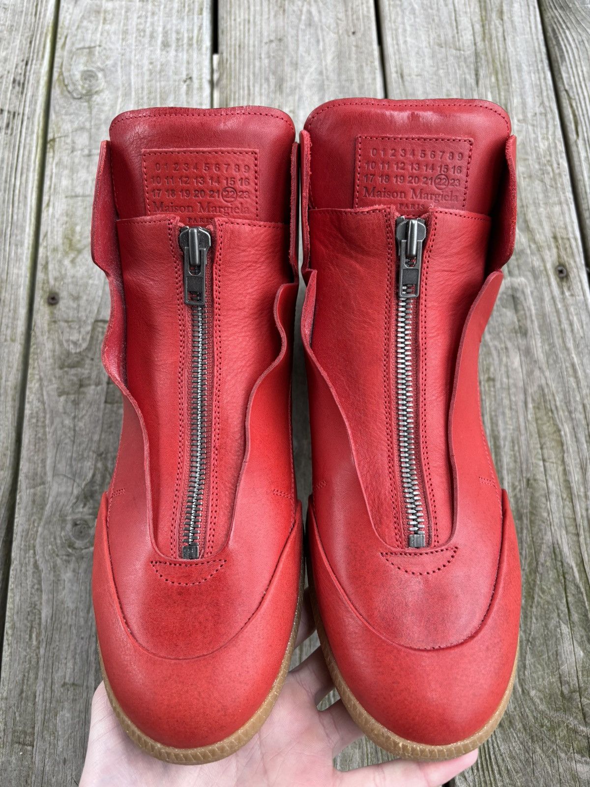 Maison Margiela Maison Margiela Circuit High Red Leather BRAND NEW Size US 13 / EU 46 - 4 Thumbnail