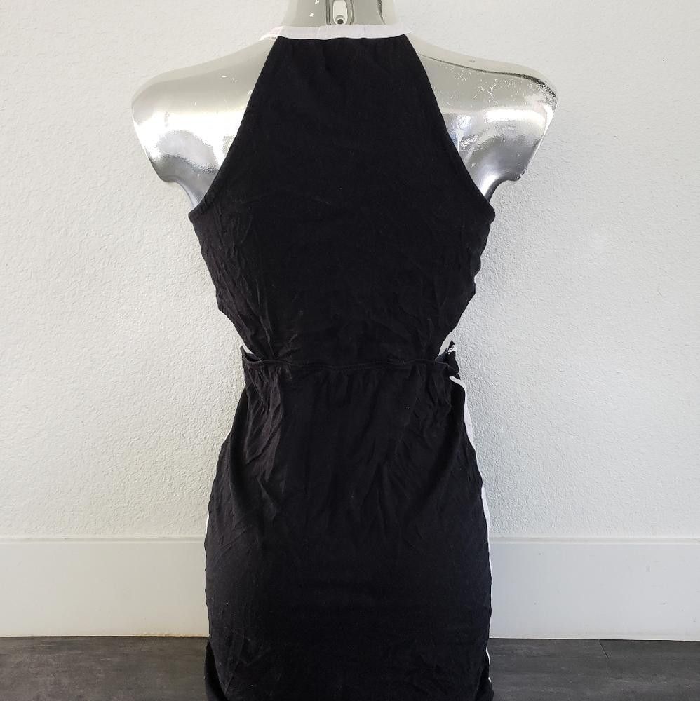 Designer Black White Detailed H&H Open Sided Mini Size L / US 10 / IT 46 - 3 Thumbnail