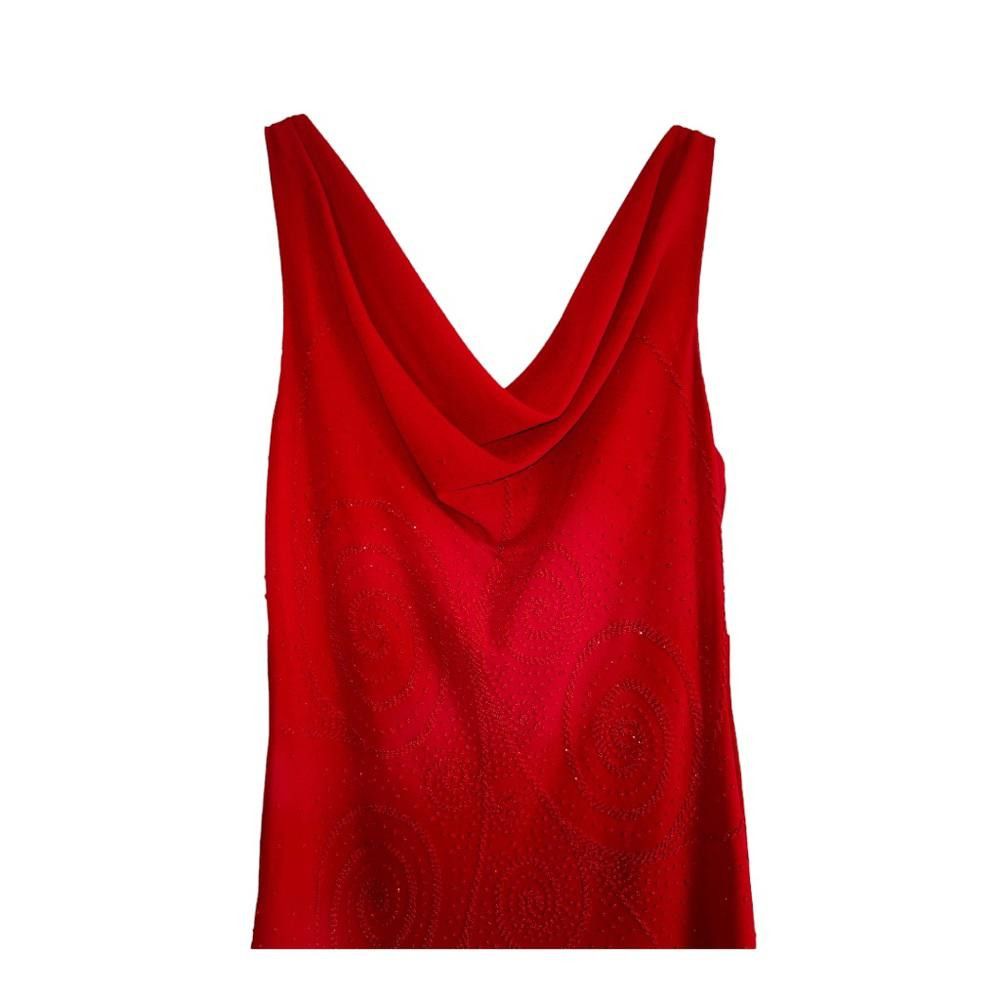 Designer Betsy & Adam l Beaded Sleeveless Gown W Scarf Size 6 Size M / US 6-8 / IT 42-44 - 3 Thumbnail
