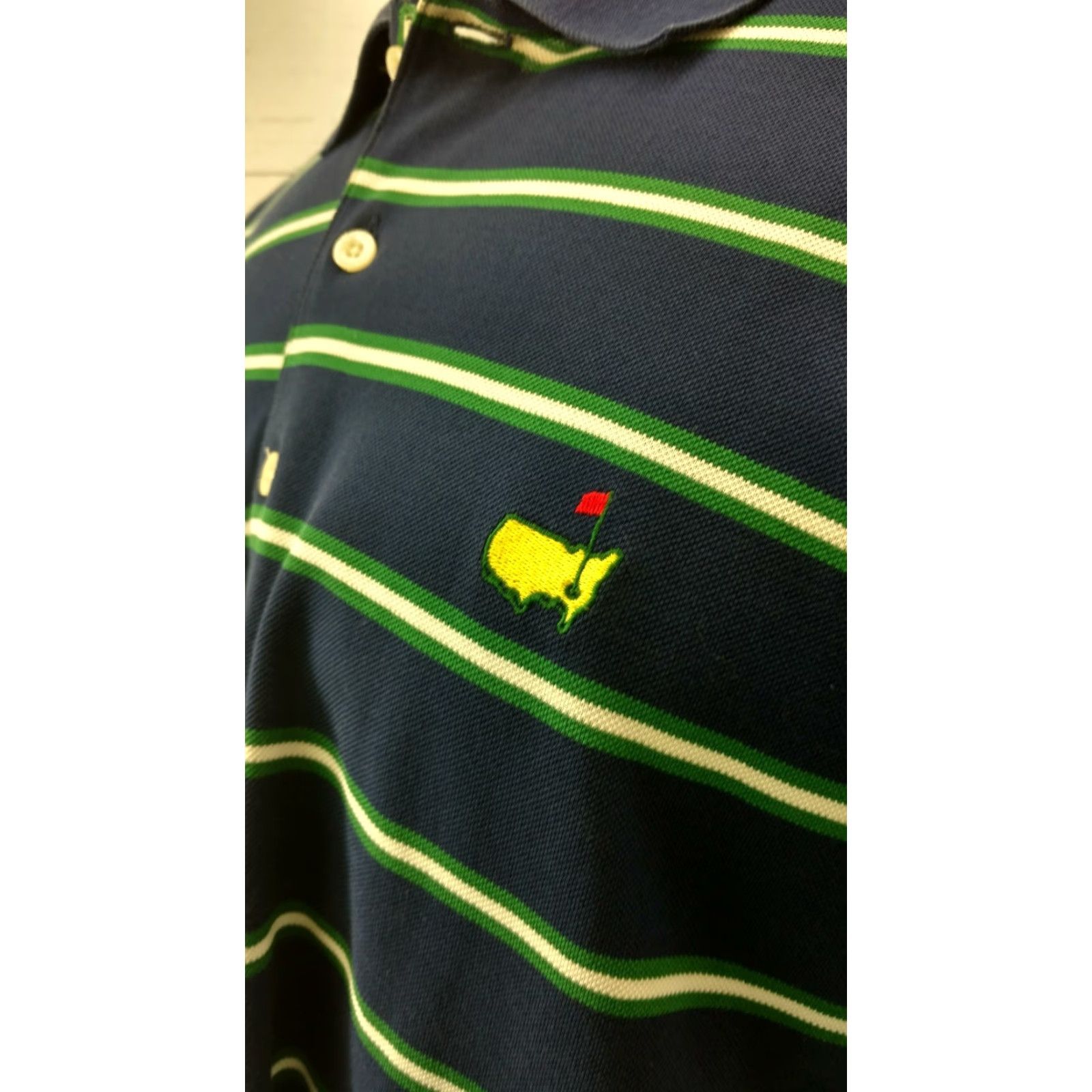Vintage Mens Masters Collection Polo Shirt Blue Striped Golf Size Large Size US L / EU 52-54 / 3 - 4 Thumbnail