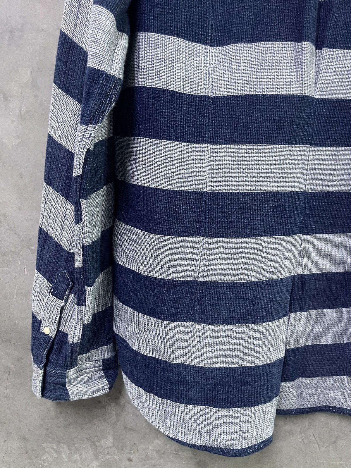 Seveskig Indigo Button Up Snap Button Shirt