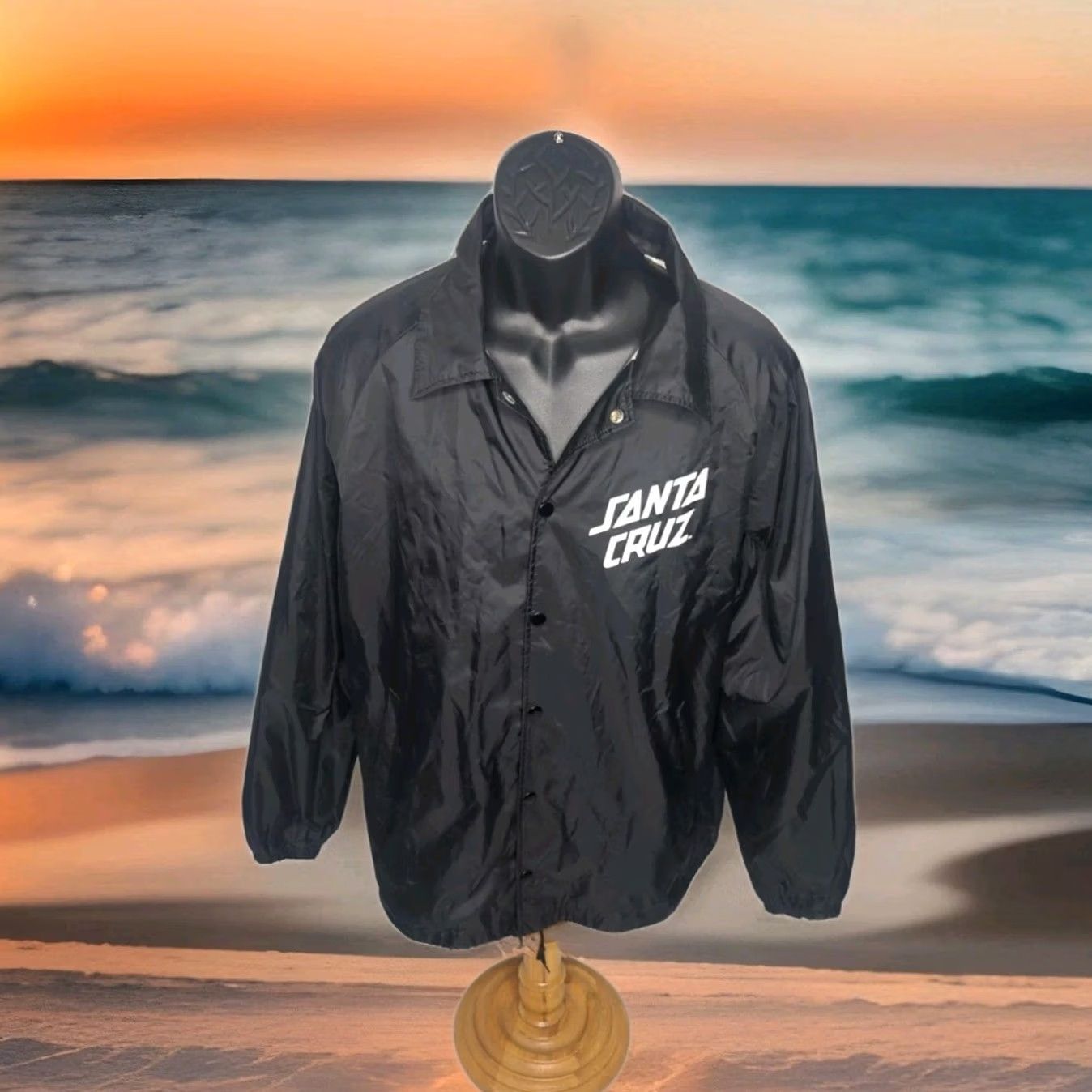 Vintage Santa Cruz Skateboards Jacket Windbreaker Men Large Black Y2K 90s Classic Punk Retro Skater Streetwear Size US L / EU 52-54 / 3 - 2 Thumbnail