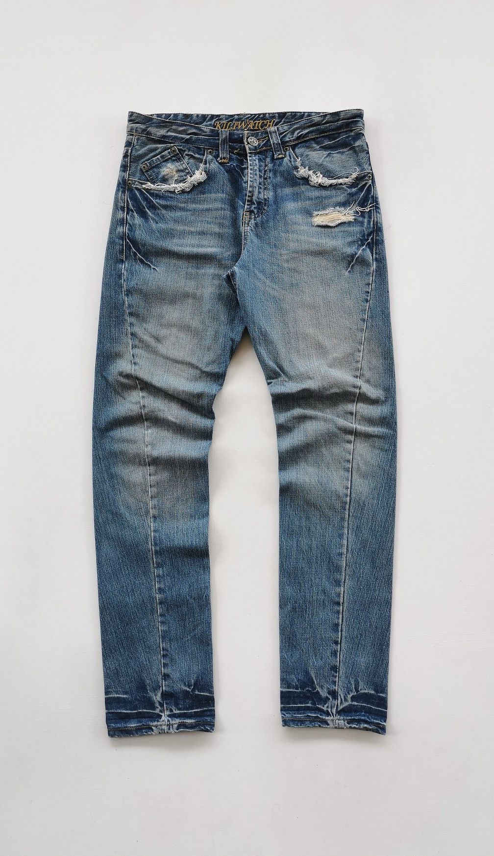 Japanese Brand Kiliwatch Japan Twist Leg Distressed Denim Jeans Size US 32 / EU 48 - 1 Thumbnail