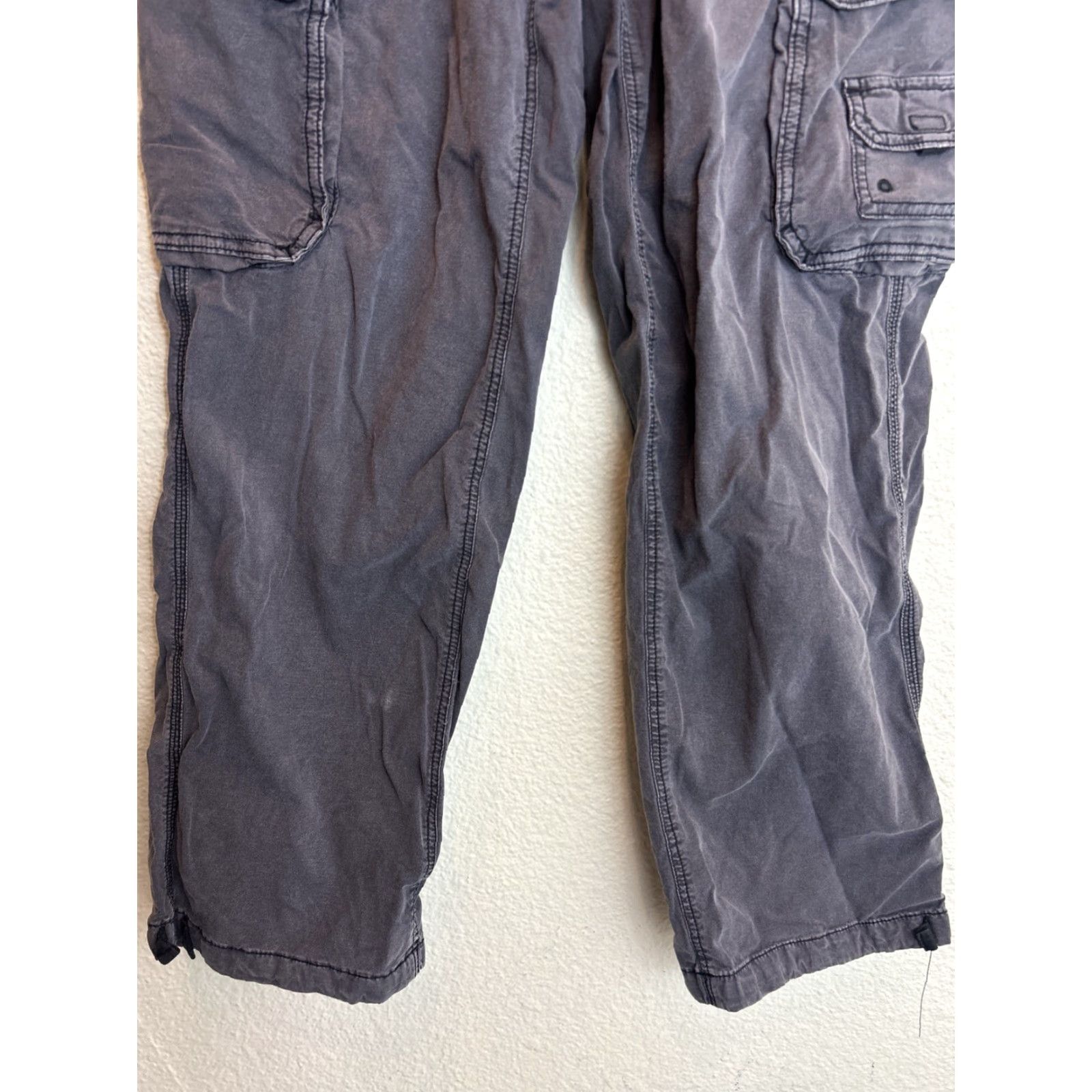American Eagle Outfitters American Eagle Pants Women’s 6 Stretch Cargo Baggy Jogger Black 28x29 Womens Size 28" / US 6 / IT 42 - 2 Thumbnail