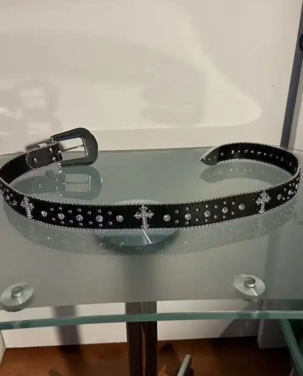 Japanese Brand × Vintage Y2K Cross Rhinestone Belt Size ONE SIZE - 4 Thumbnail