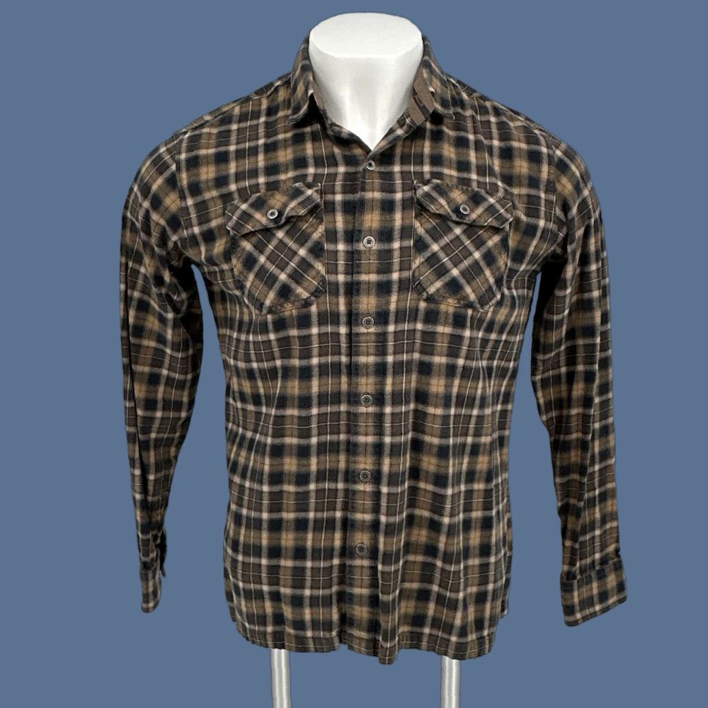 Vintage KUHL Shirt Mens Medium Dillingr Brown Plaid Flannel Button Up Long Sleeve Tencel Size US M / EU 48-50 / 2 - 1 Thumbnail