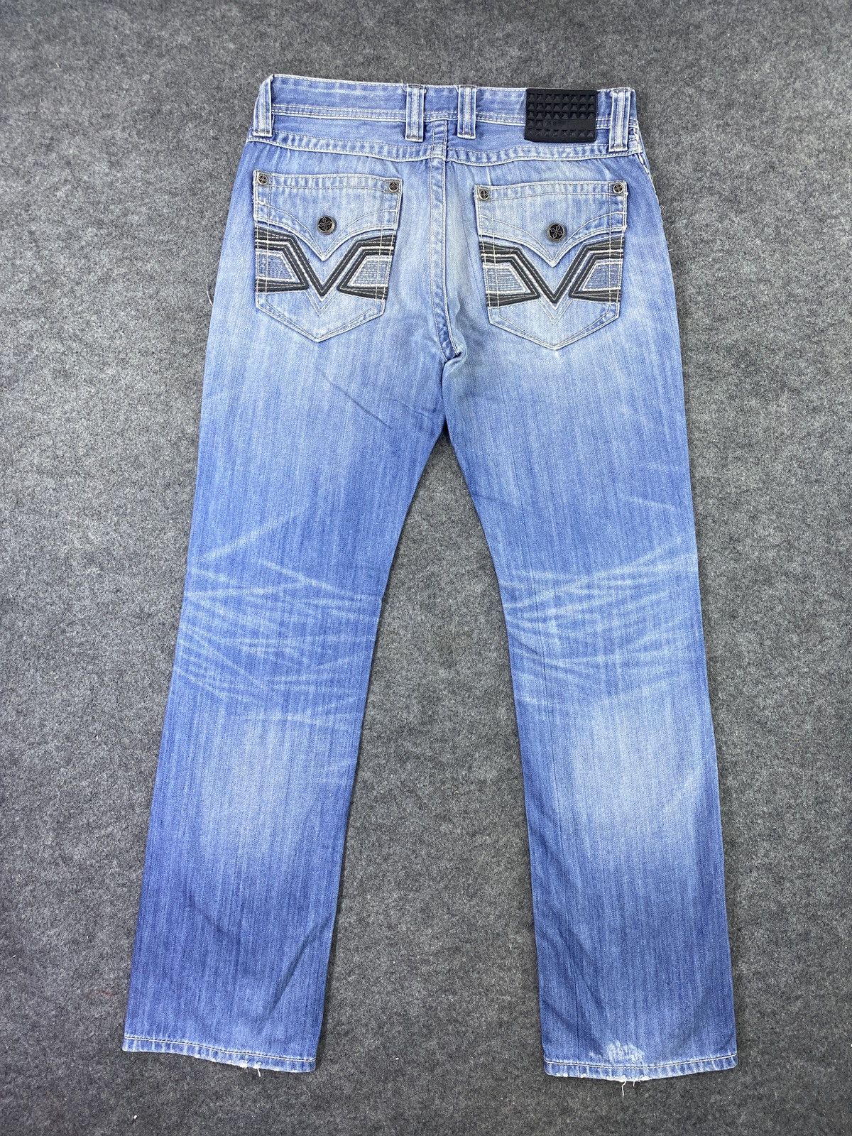 Affliction × Vintage Affliction ACE Blue Wash Jeans - J978 Size US 34 / EU 50 - 3 Thumbnail