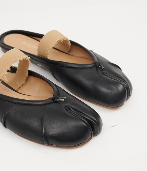 Maison Margiela o1bcso1str0226 Tabi Ballerina Elastic Band Mules in Black Size US 6 / IT 36 - 4 Thumbnail