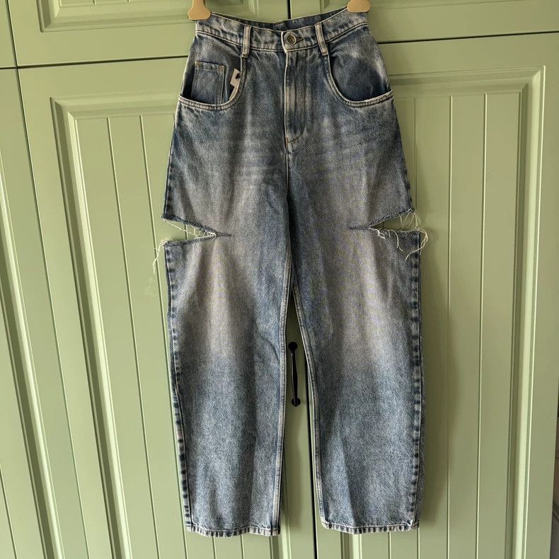 Maison Margiela Maison Margiela Cut jeans with a knife Size 24" / US 00 / IT 34 - 1 Thumbnail